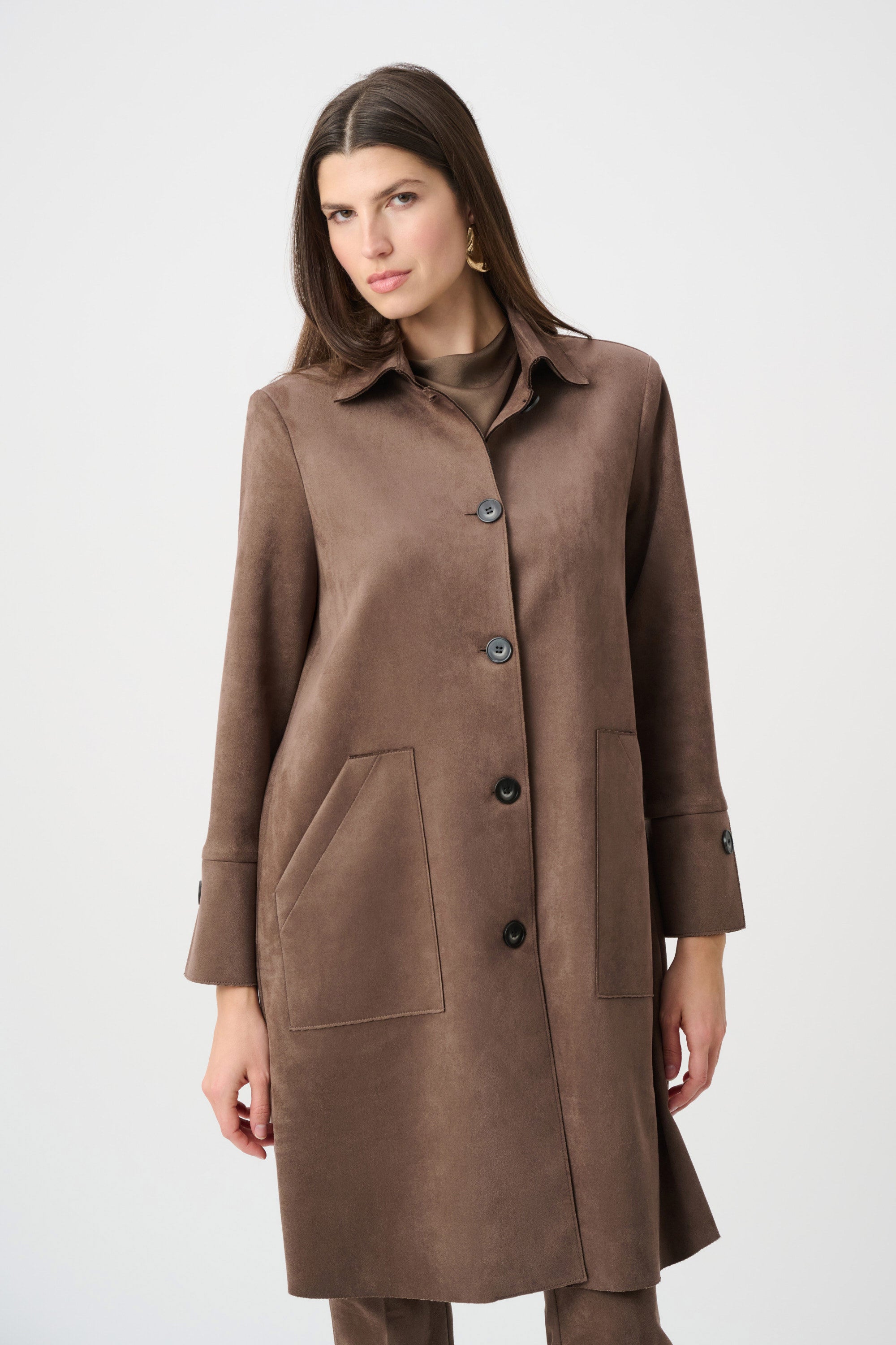 Scuba Suede Straight Coat (263146)