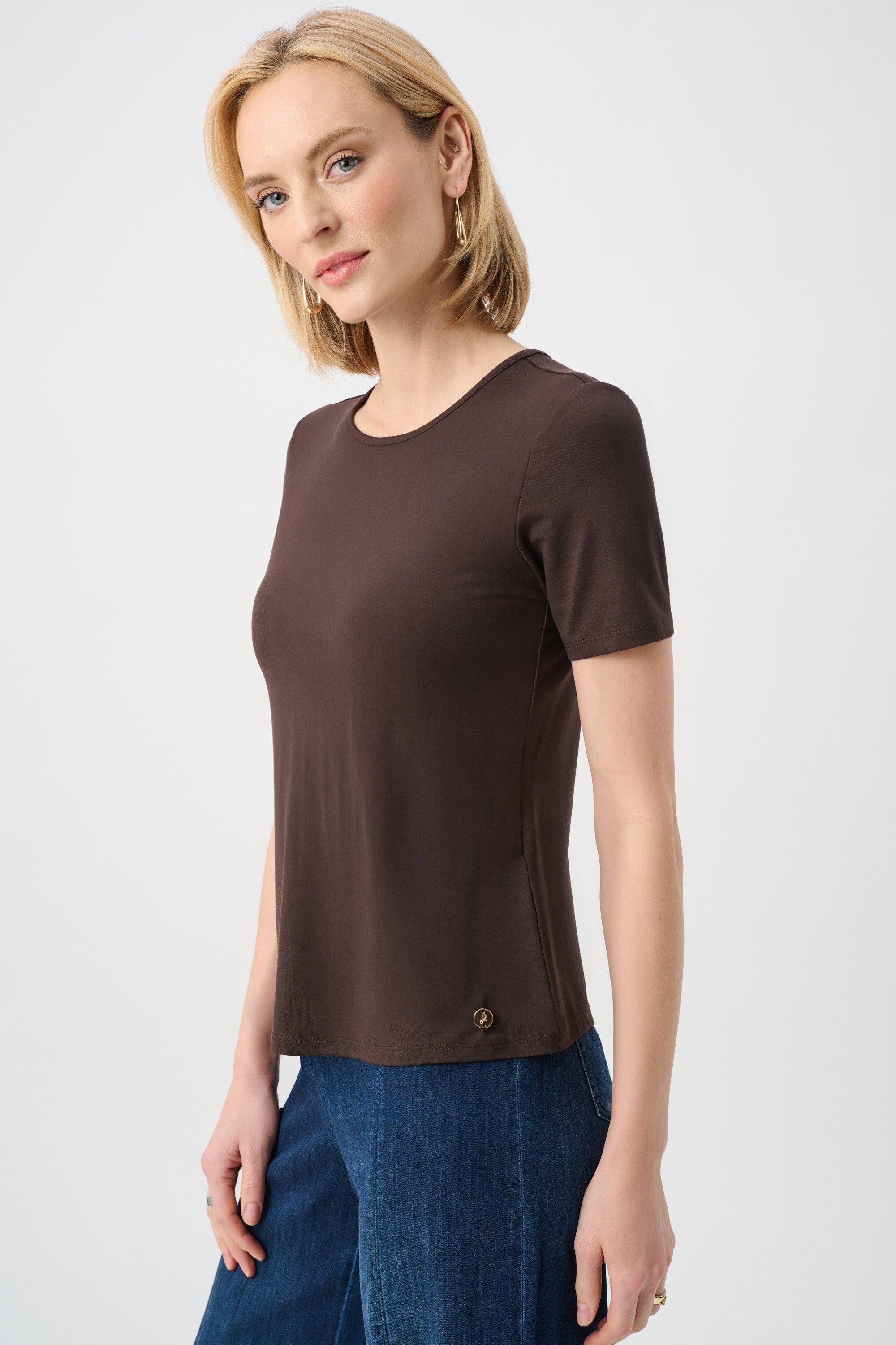 Jersey Fitted Crewneck Top (263164)