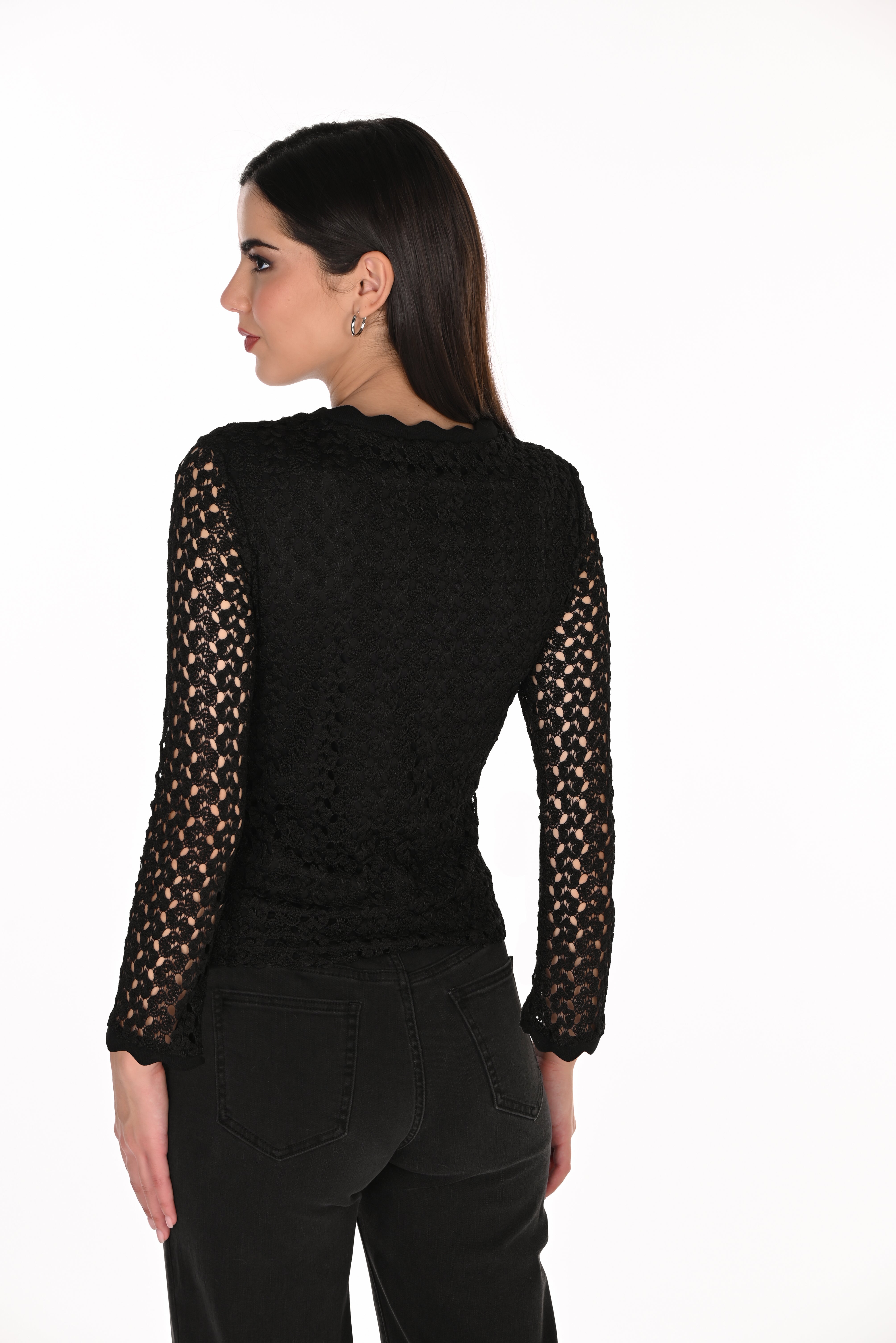 Eyelet Sleeve Top (263198)