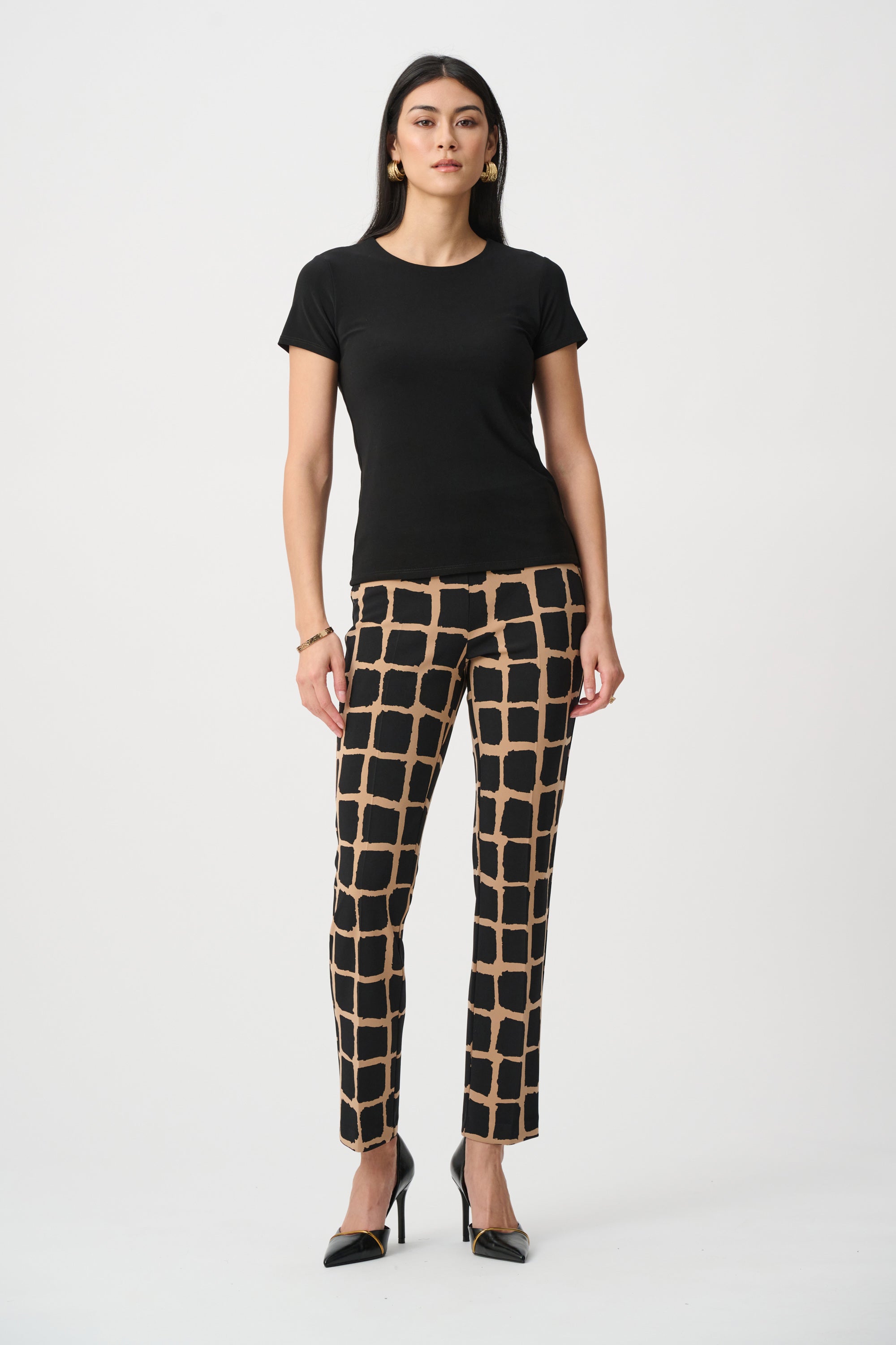 Silky Knit Abstract Print Pull-On Pants (263226)