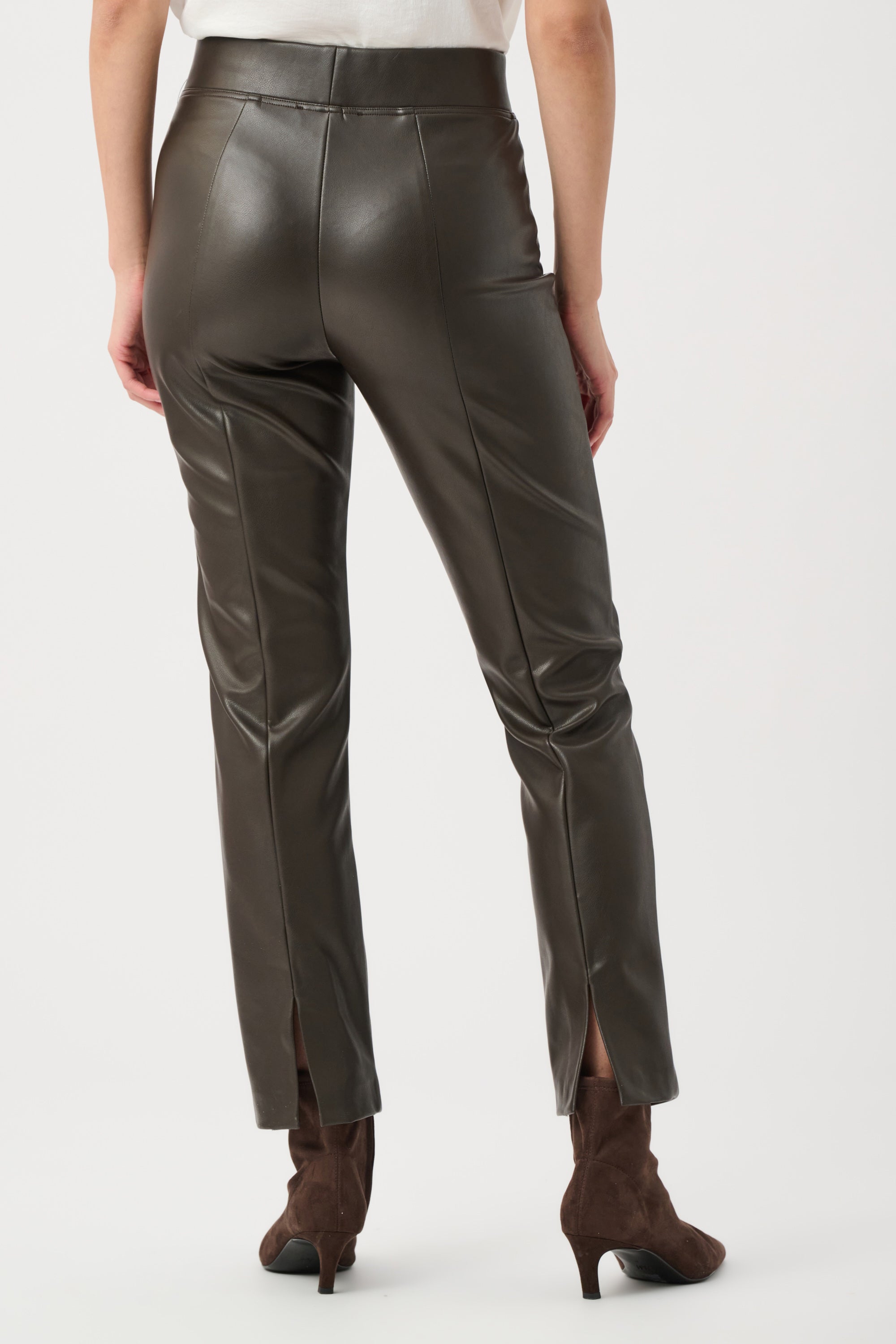 Bonded Leatherette Straight Pull-On Pants (263232)