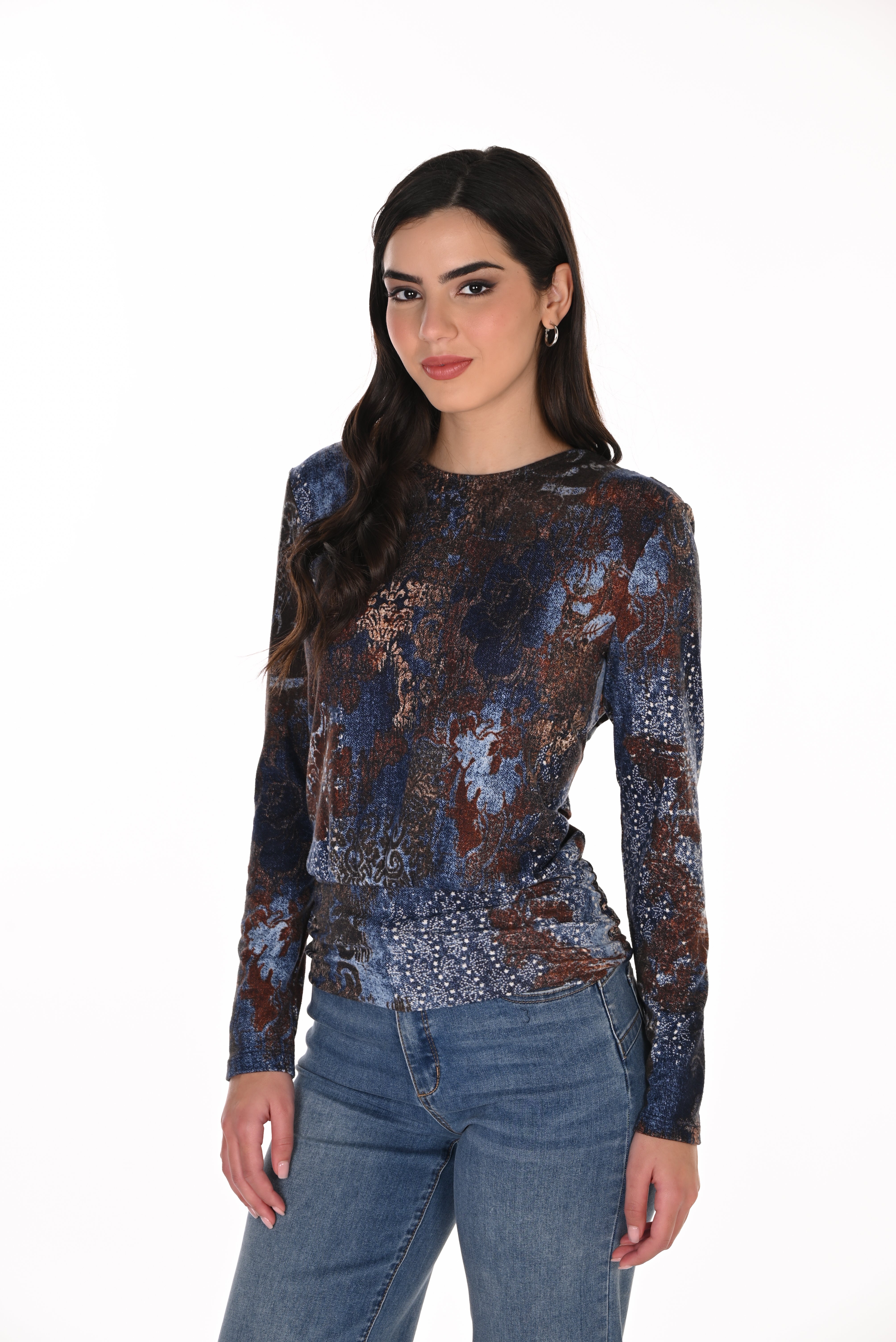 Cowl Back Printed Top (263477)