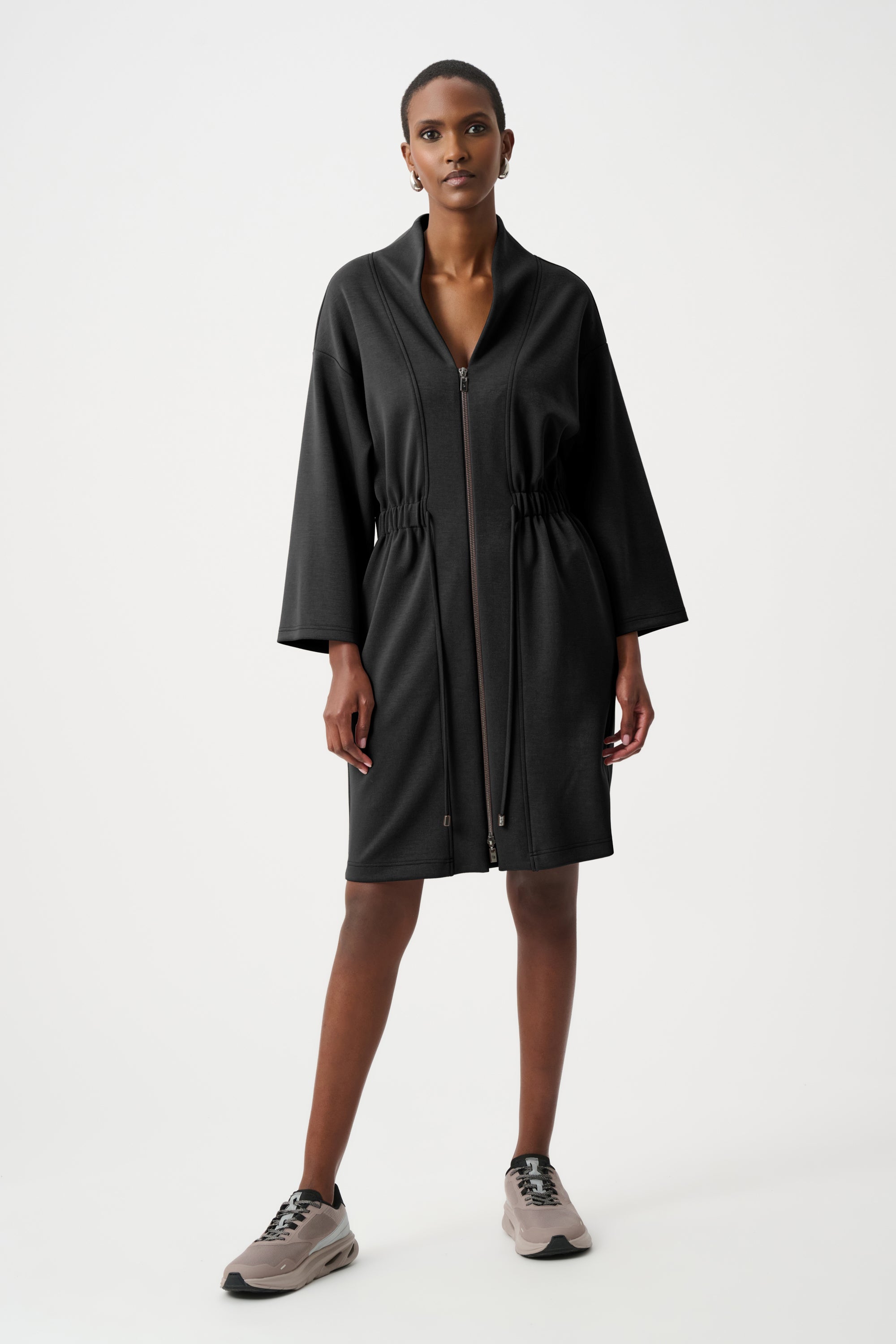 Scuba Jersey Dress With Front Zipper (263605)