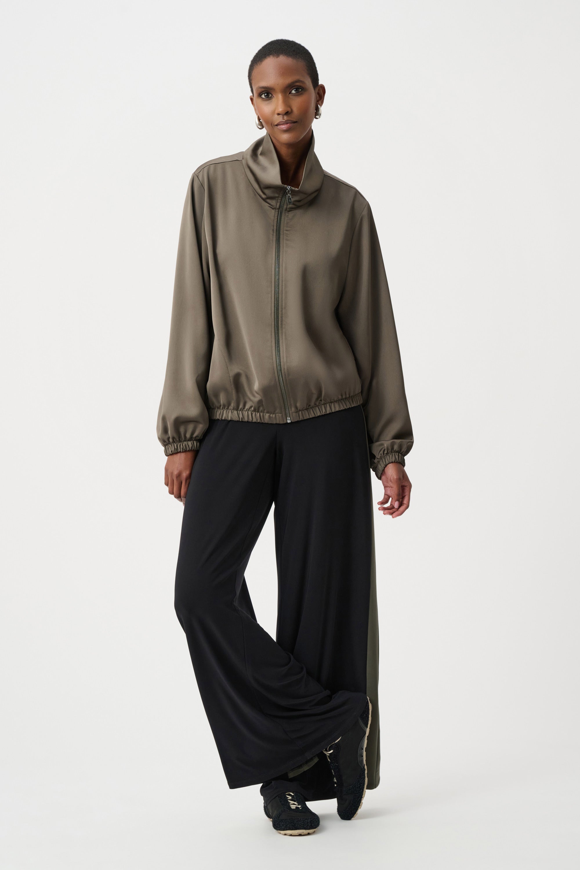 Satin Zipped Bomber Jacket (263614)