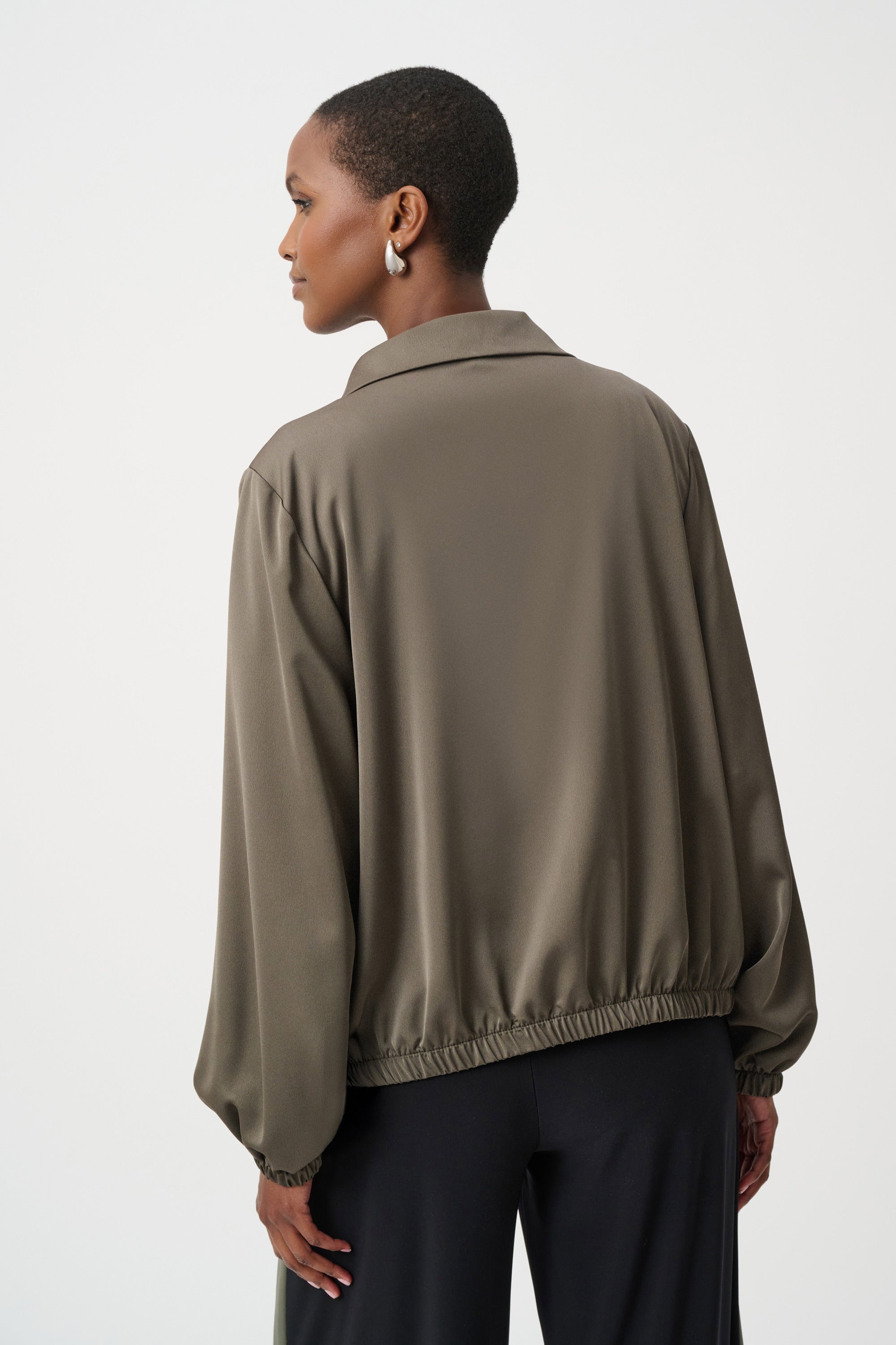 Satin Zipped Bomber Jacket (263614)