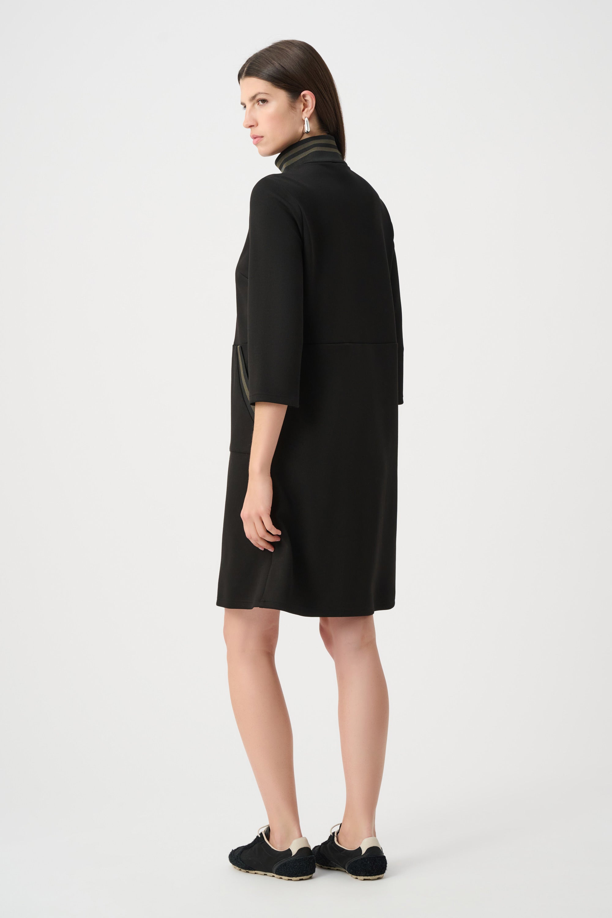 Scuba Jersey Funnel-Neck Straight Dress (263615)