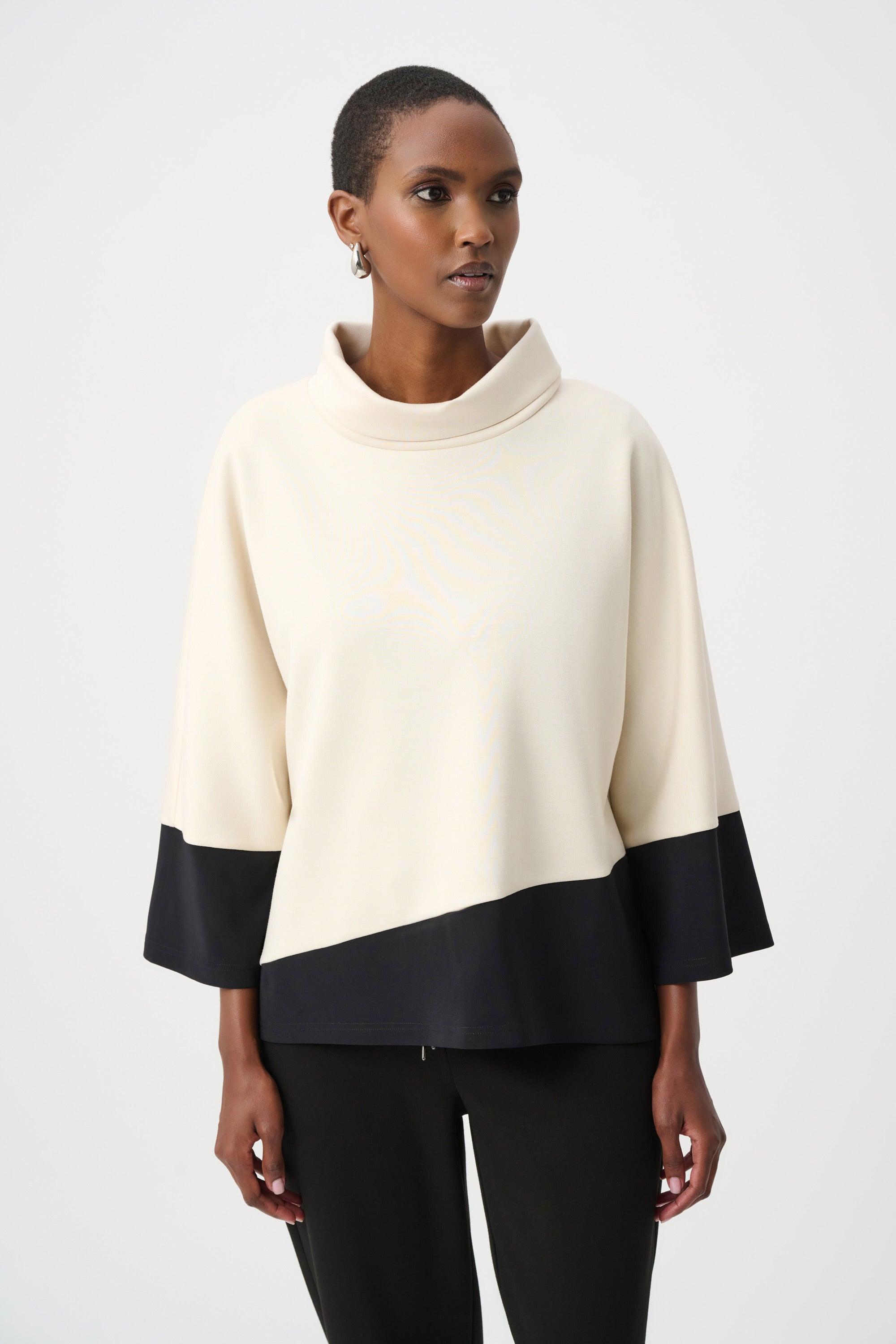 Scuba Jersey Color Block Trapeze Top (263641)