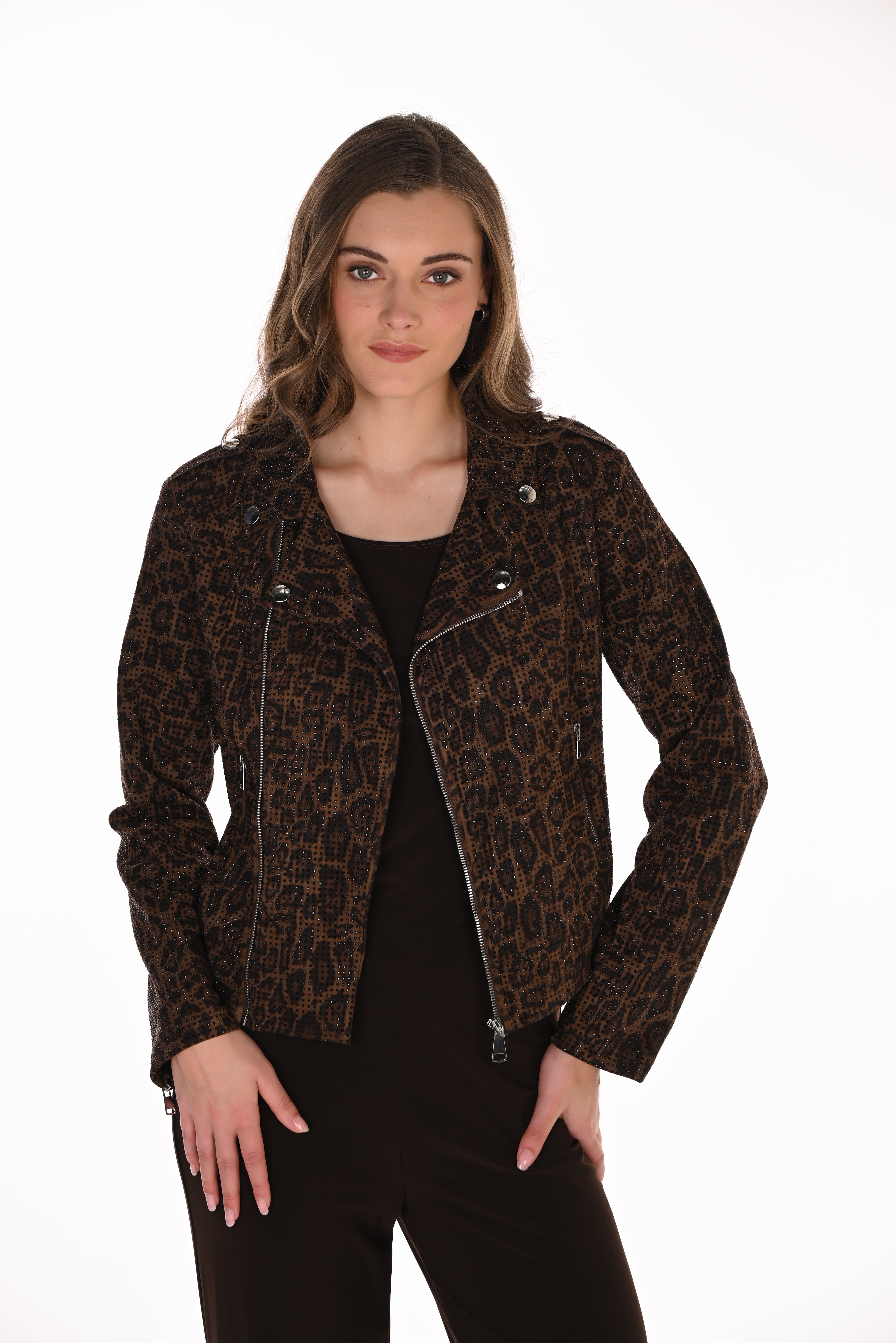 Animal Print Moto Jacket (263702)