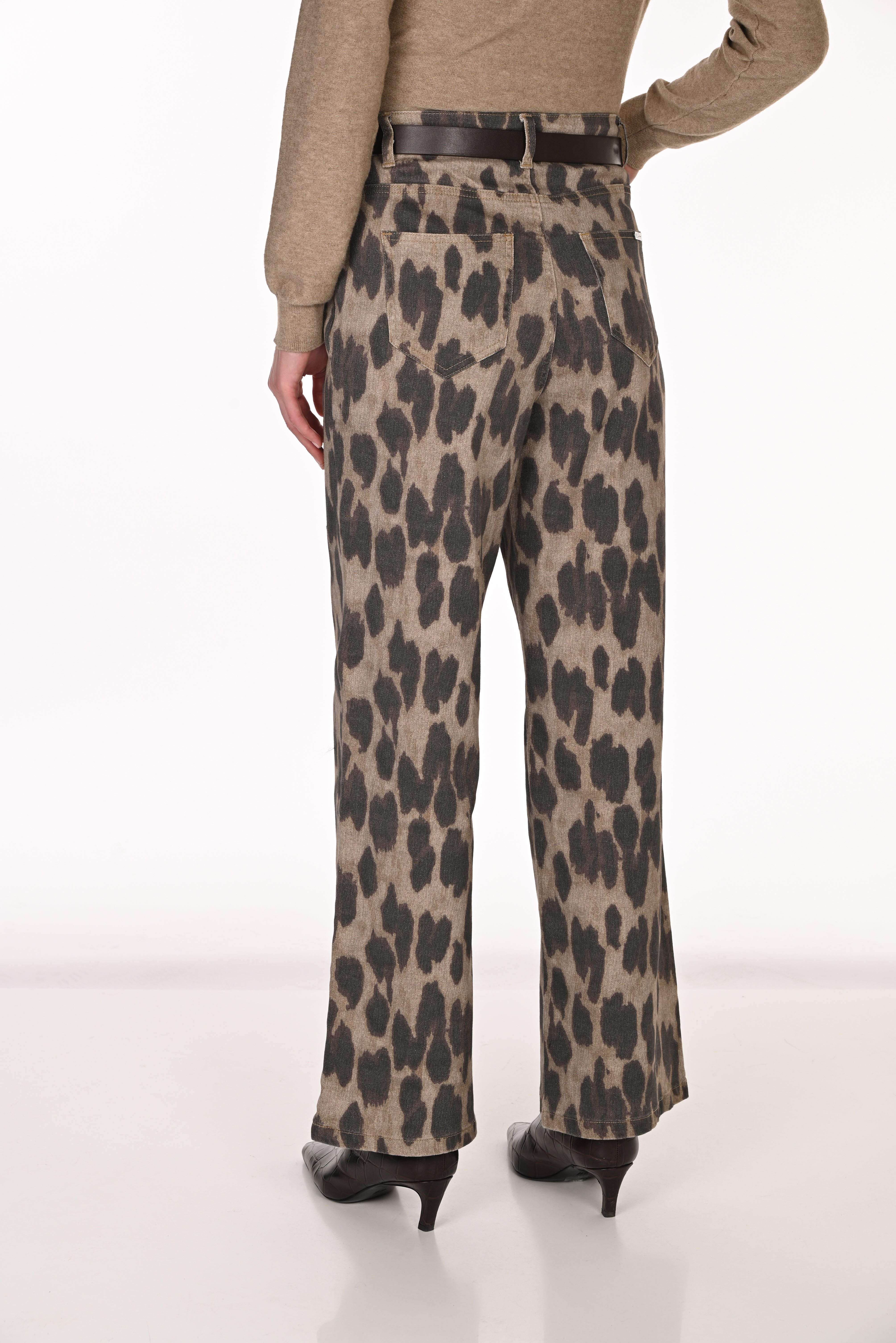 Leopard Print Demin Pants (263703)