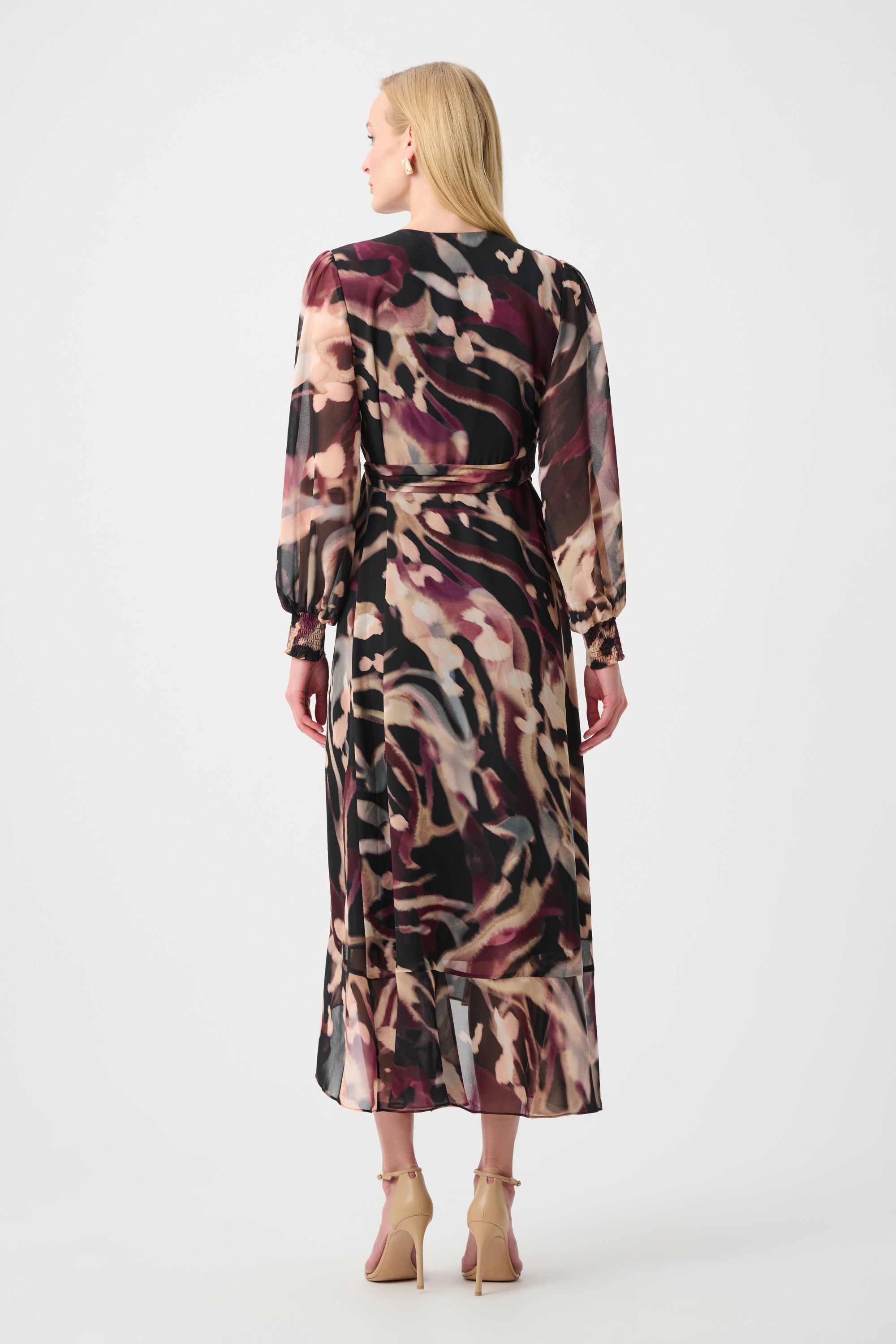 Chiffon Printed Fit and Flare Wrap Dress (263739)