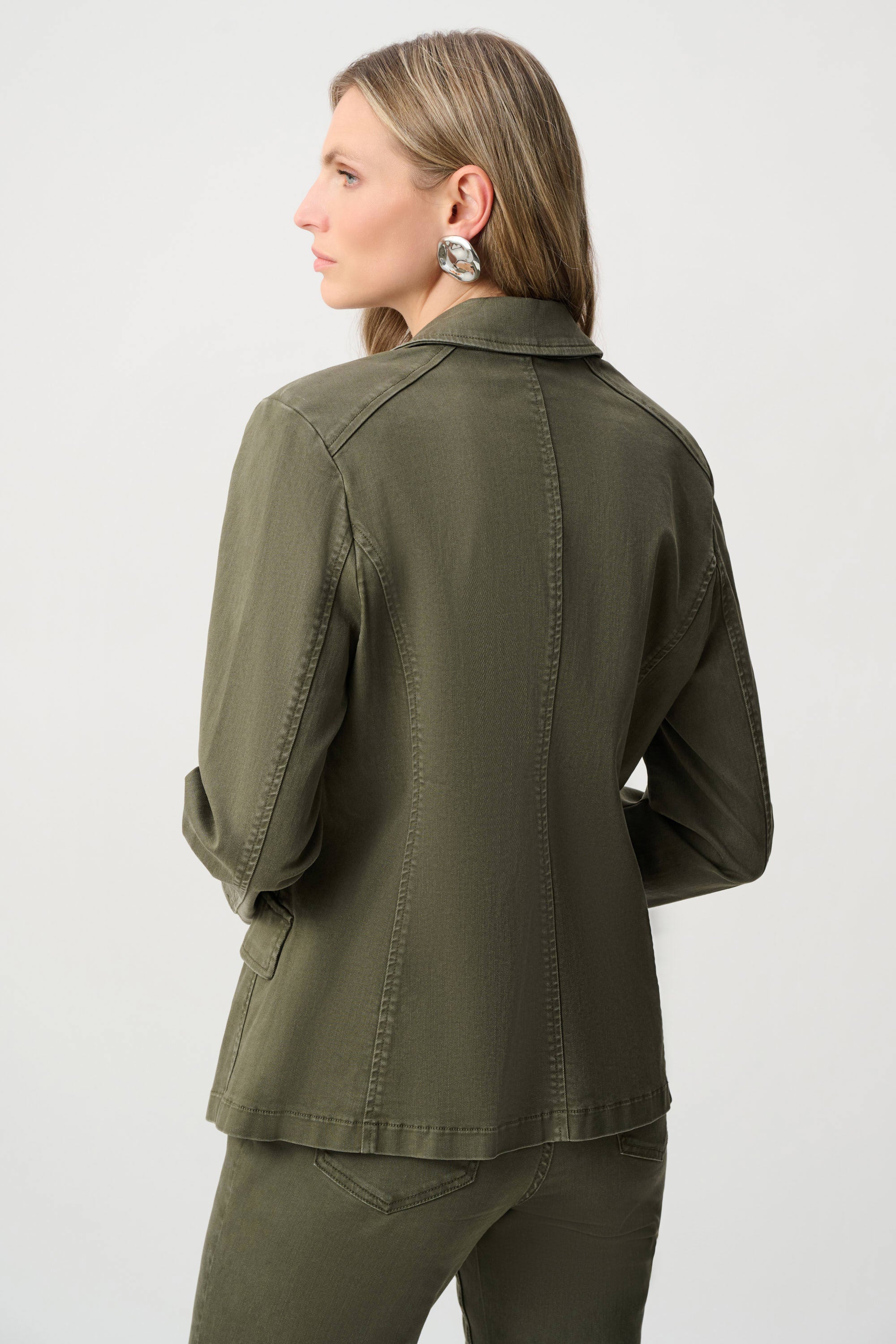 Featherweave Denim Double-Breasted Blazer (263921)