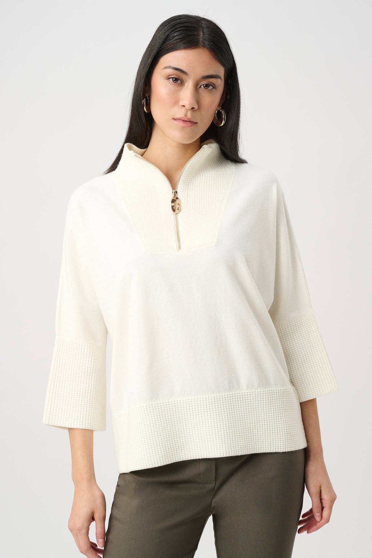 Brushed Viscose And Nylon Funnel-Neck Sweater (263937)