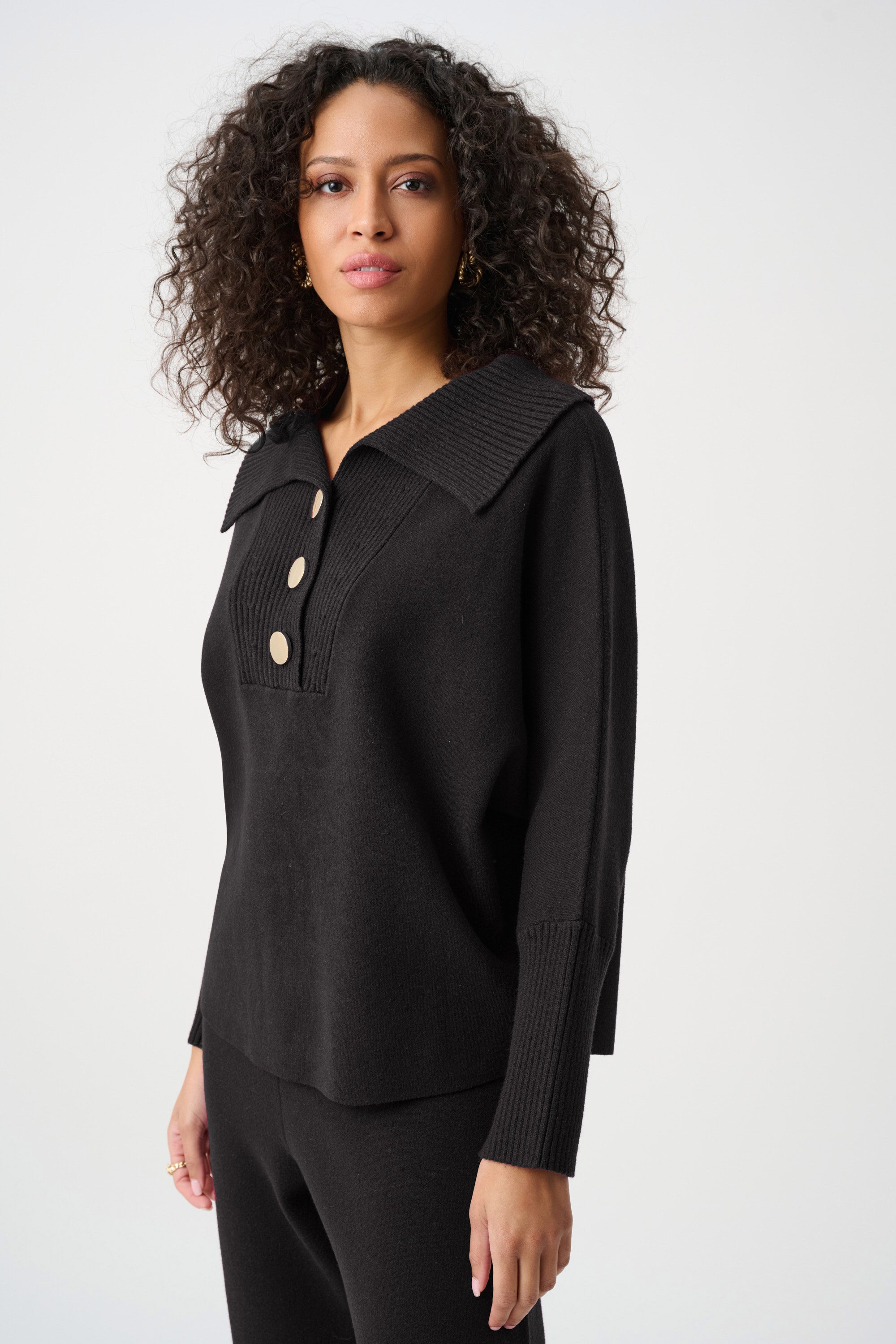 Brushed Viscose And Nylon Shawl-Neck Sweater (263938)