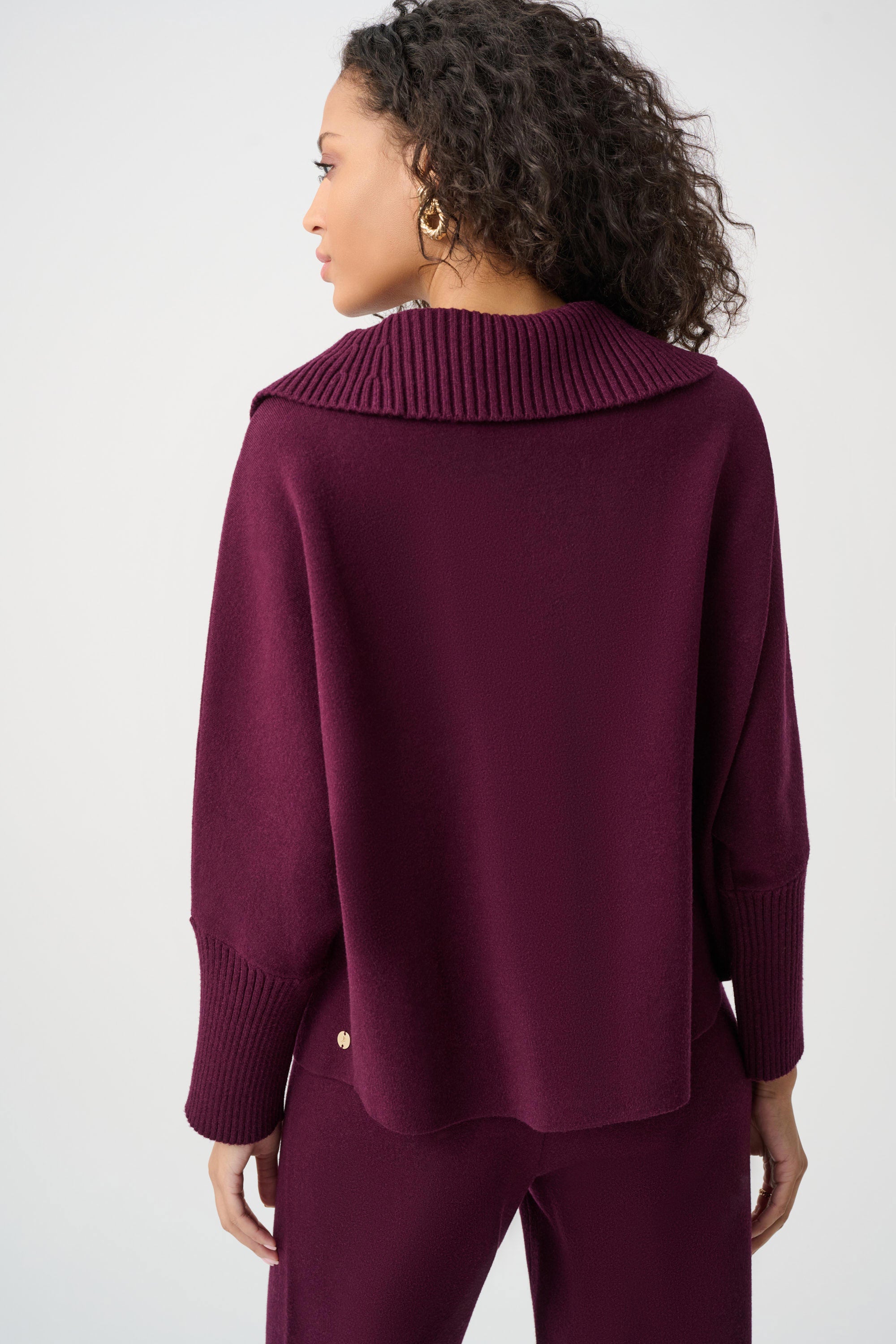 Brushed Viscose And Nylon Shawl-Neck Sweater (263938)