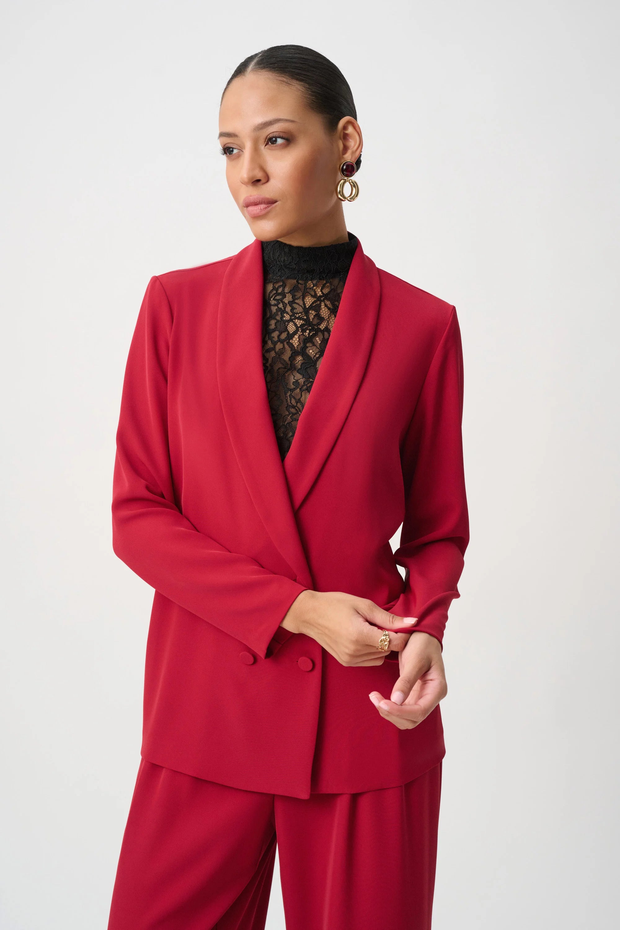 Double-Breasted Shawl Collar Blazer (264041)