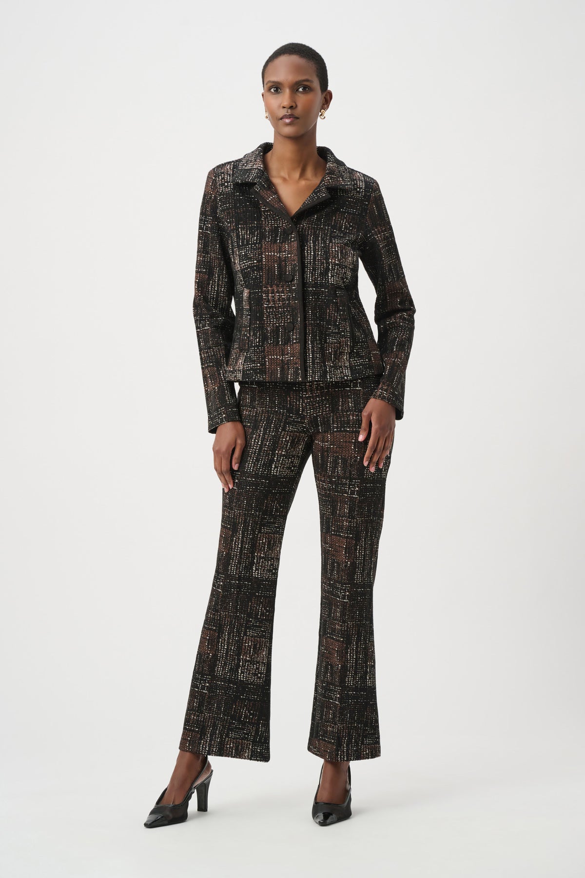 Plaid Knit Flared Pants (264059)