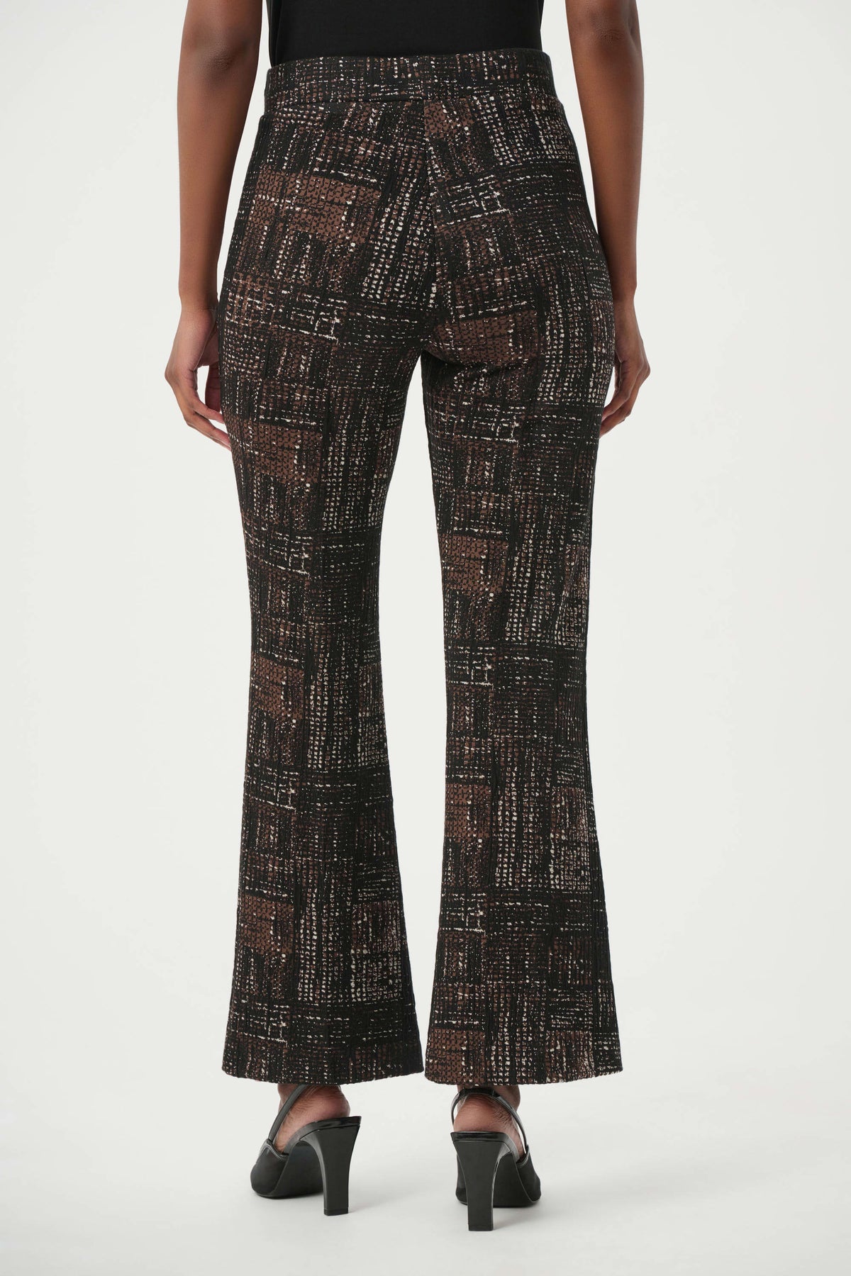 Plaid Knit Flared Pants (264059)
