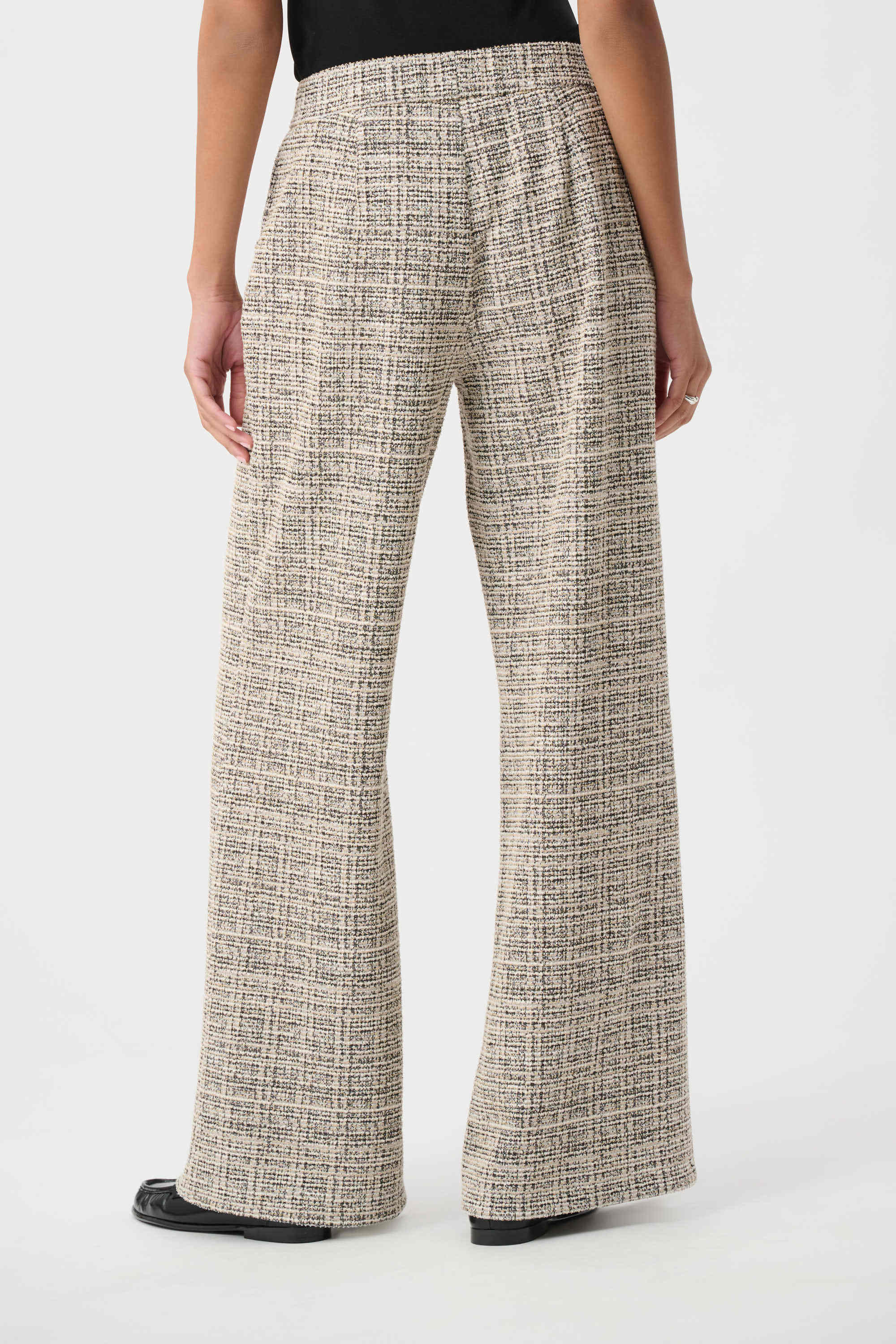 Plaid Boucle Wide-Leg Pants (264079)
