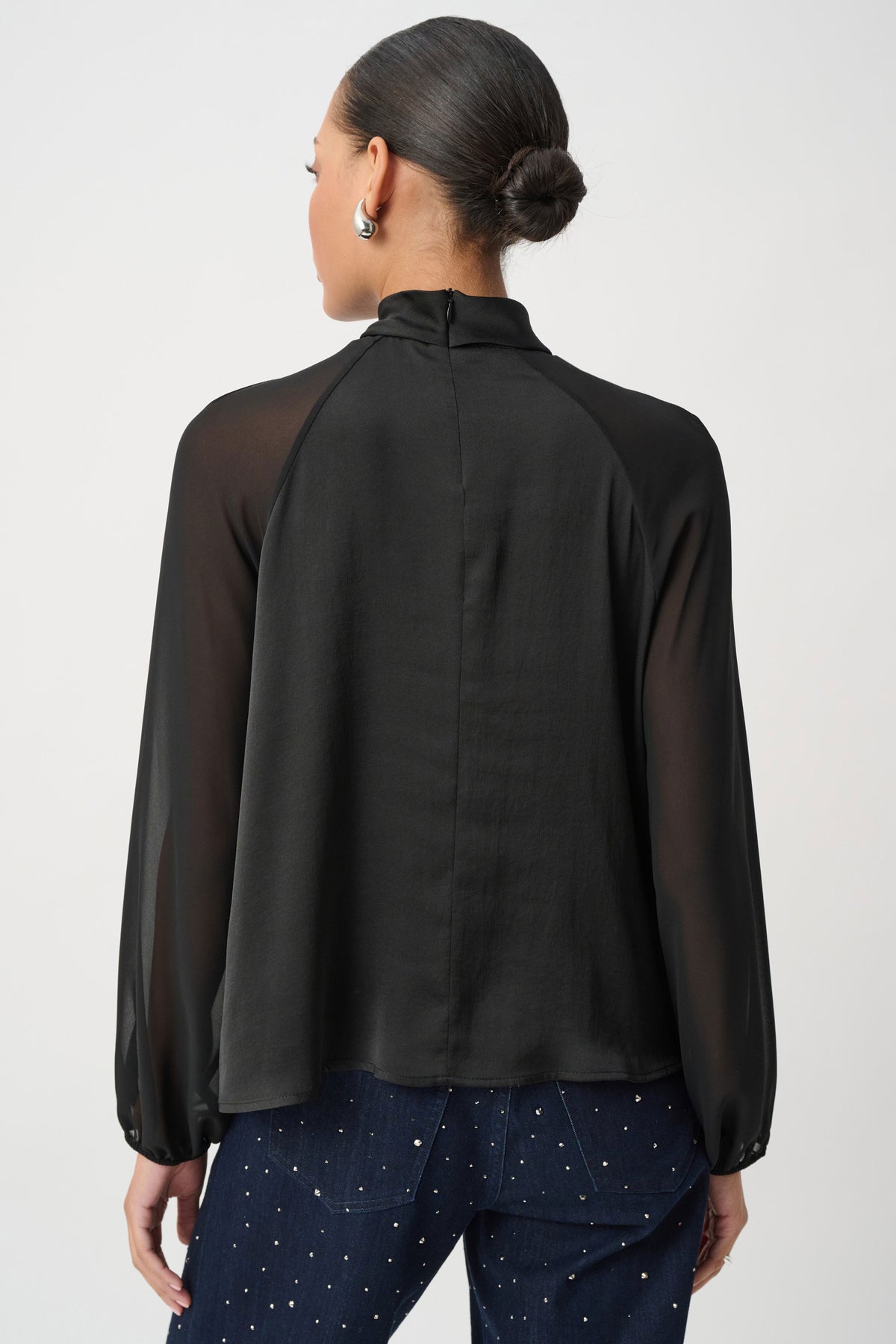 Satin Top With Chiffon Sleeves (264119)