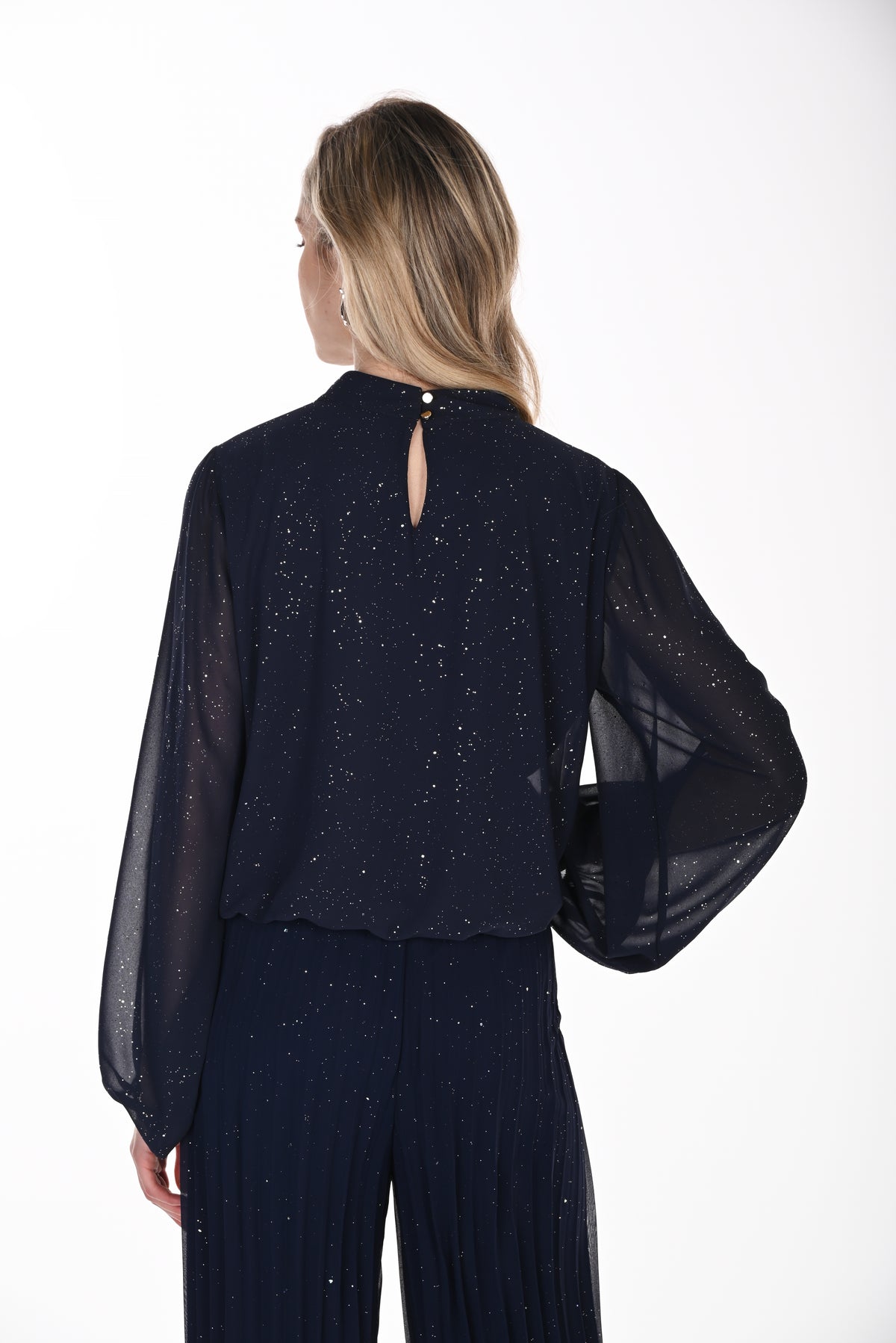 Ballon Sleeve Sequinned Top (FL0236)