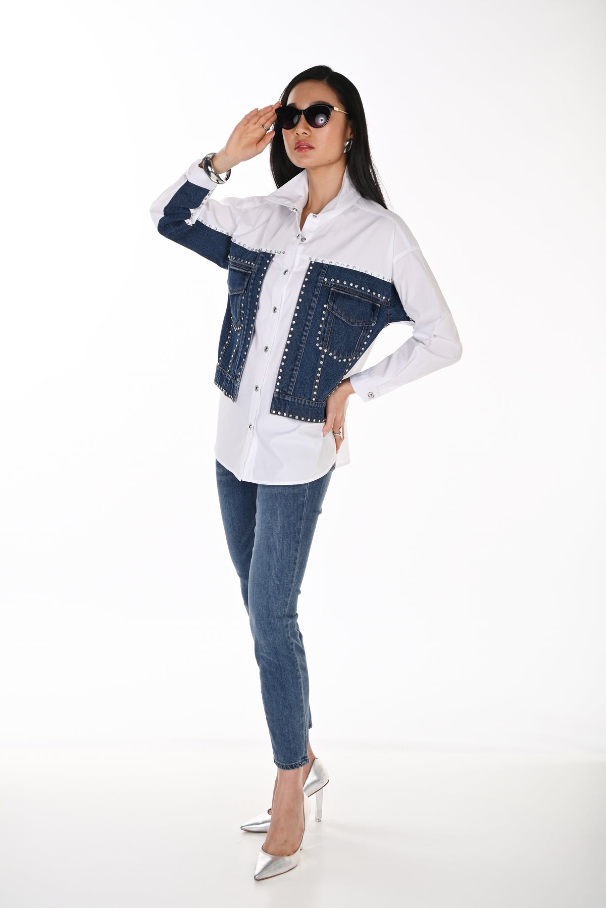 Denim Detailed Blouse (264850)