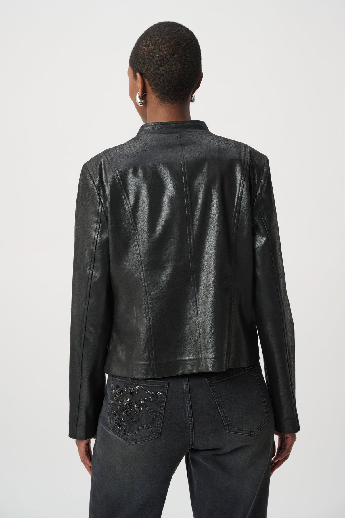 Embellished Foiled Suede Jacket (264906)
