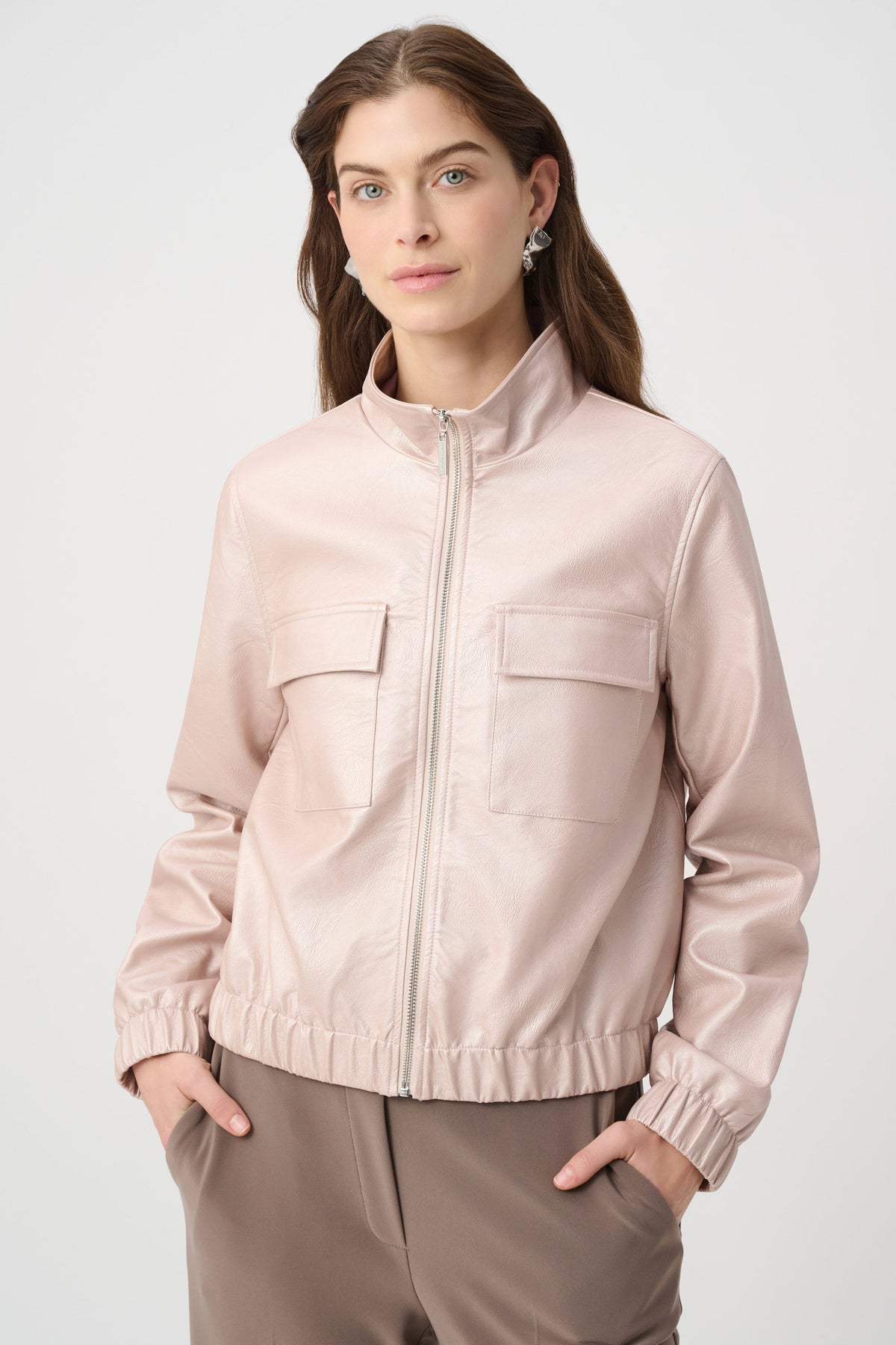 Metallic Leatherette Bomber Jacket (264907)