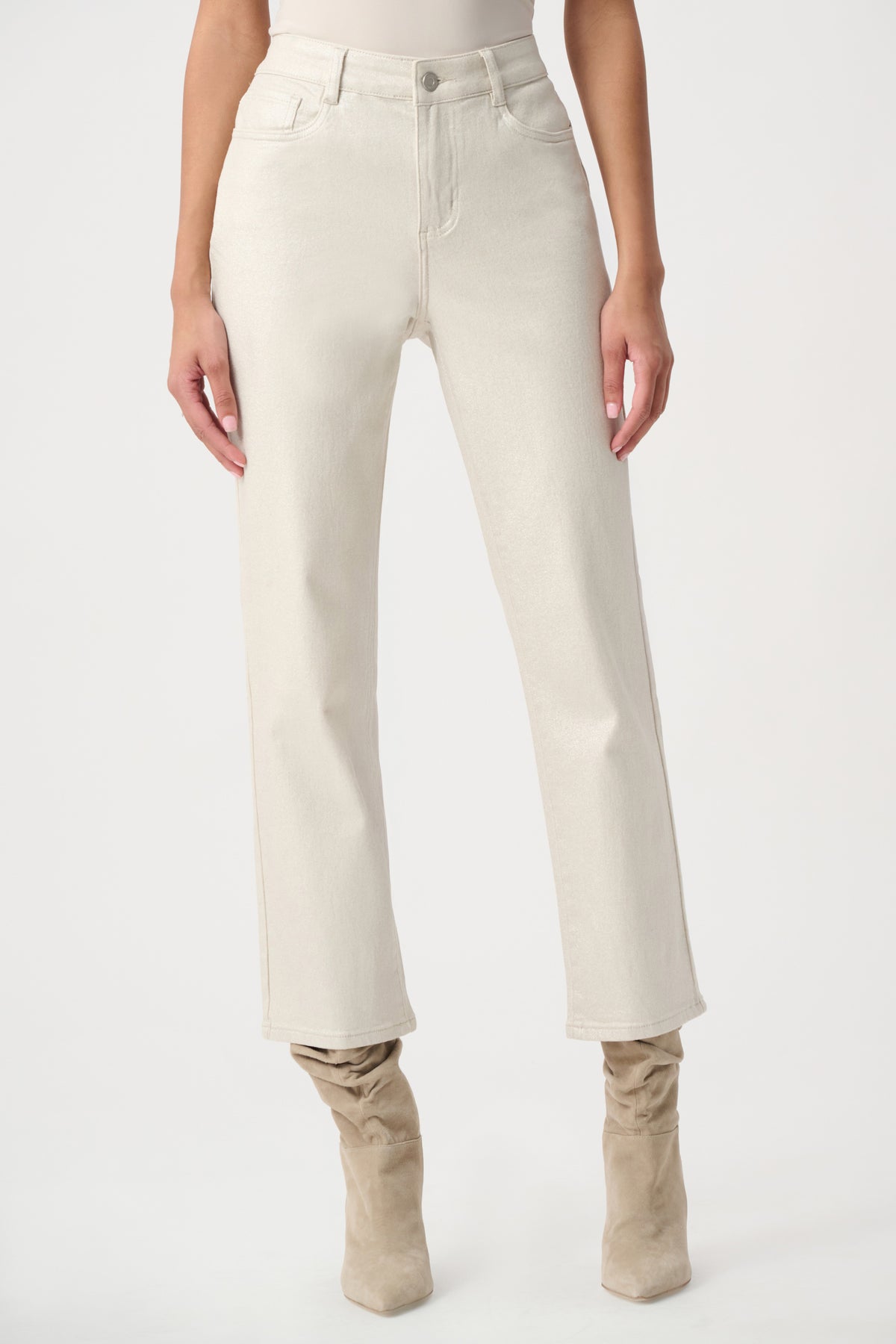 Classic Straight Leg Metallic Jeans (264913)