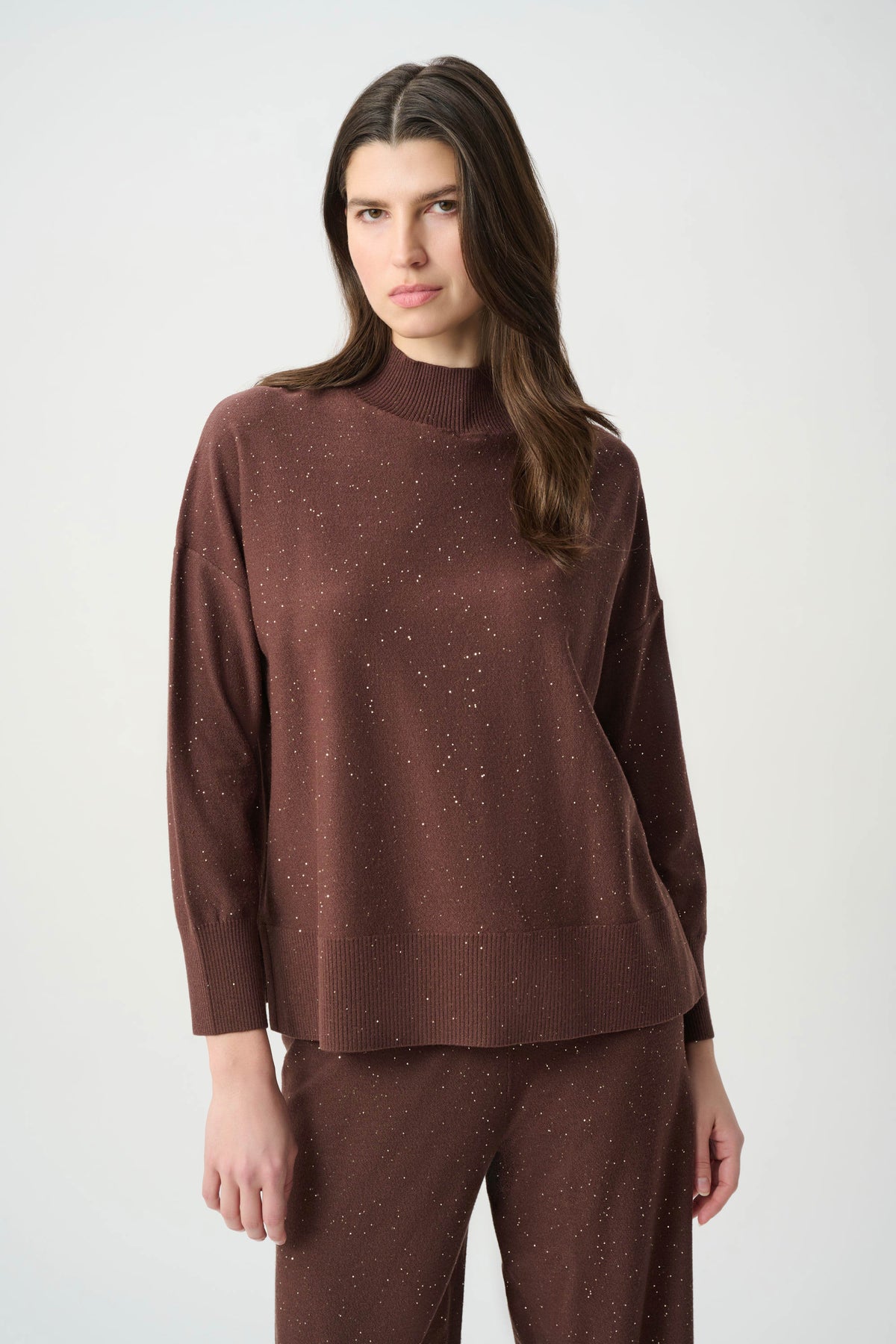 Sequin Mock-Neck Sweater (264930)