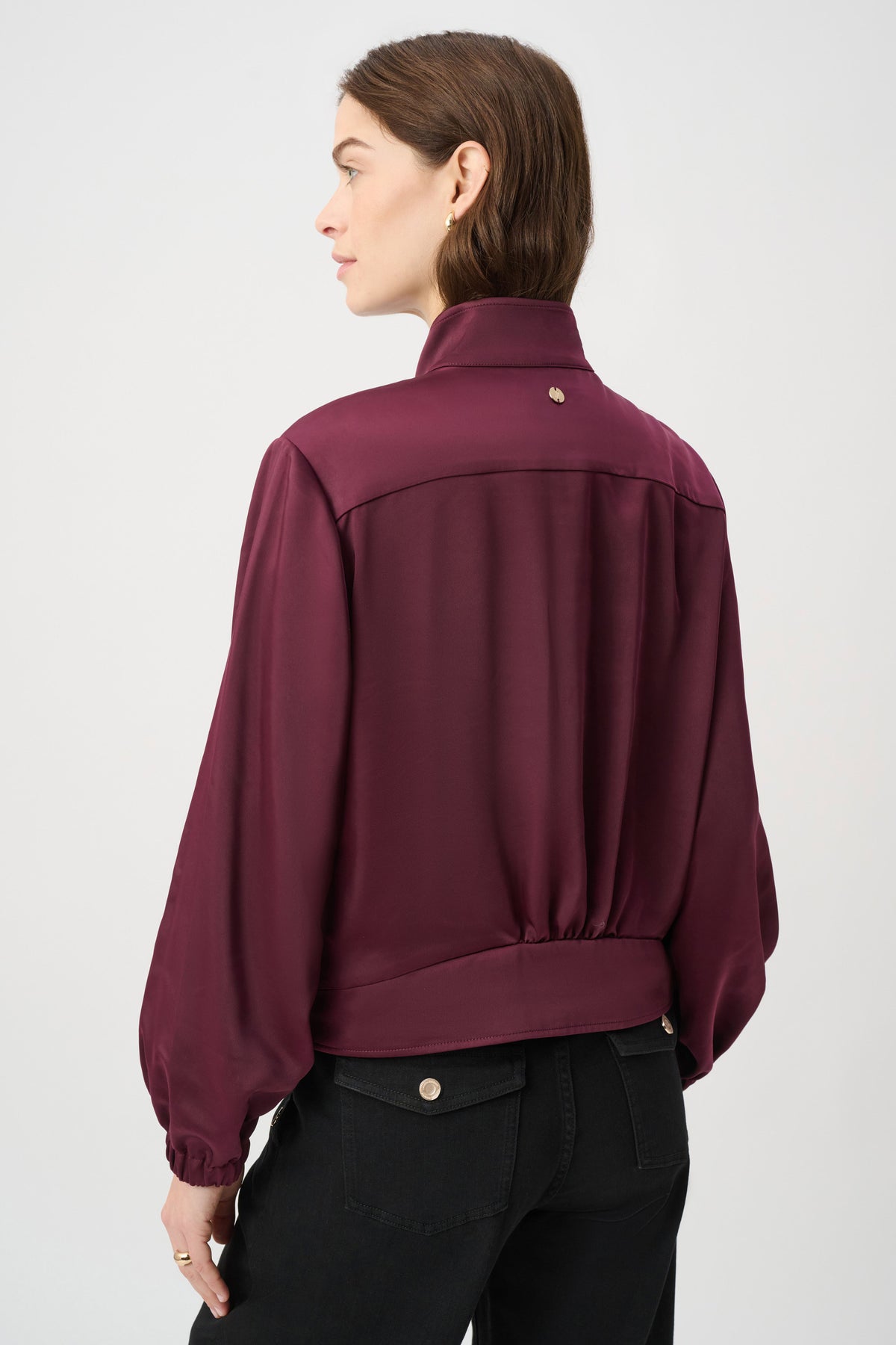Satin Puff Sleeve Utility Jacket (264939)