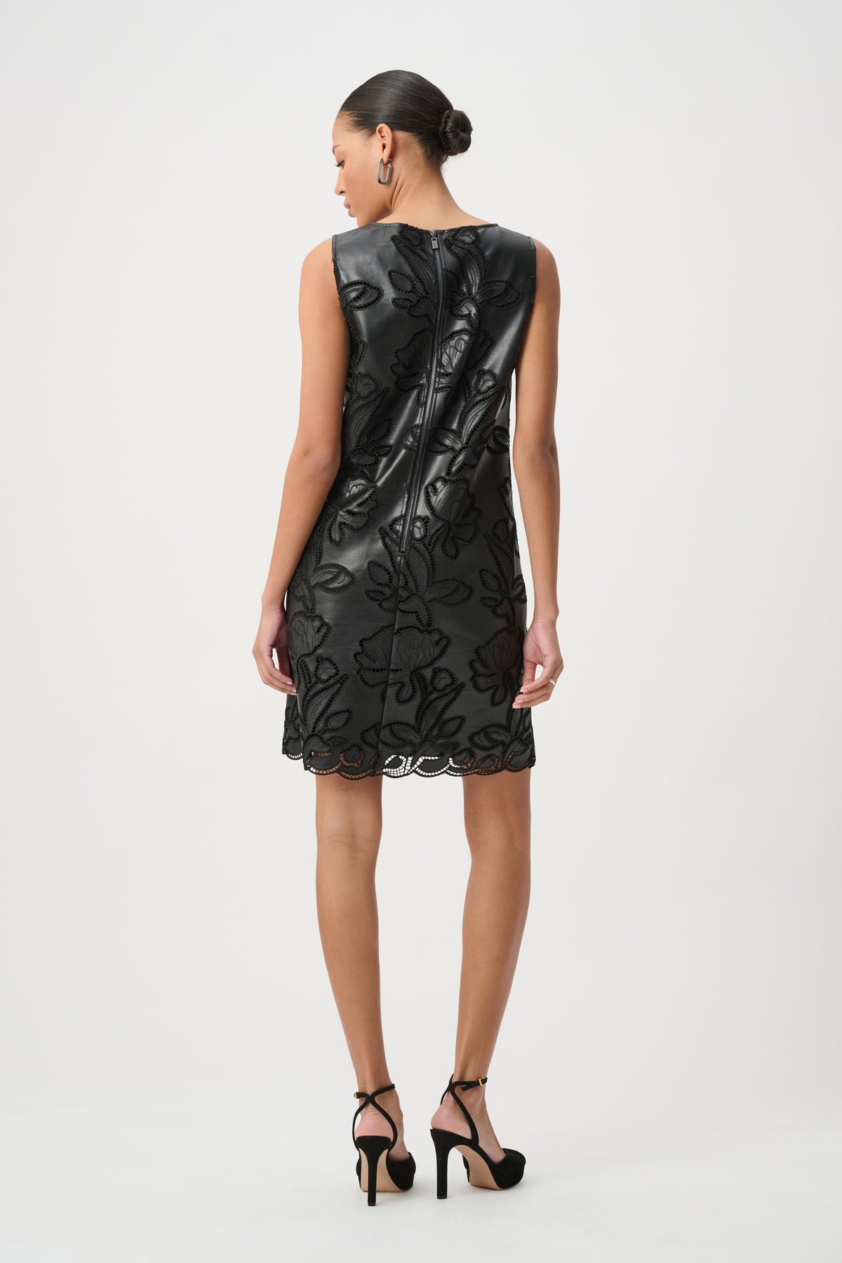 Faux Leather Embroidered Dress (264940)