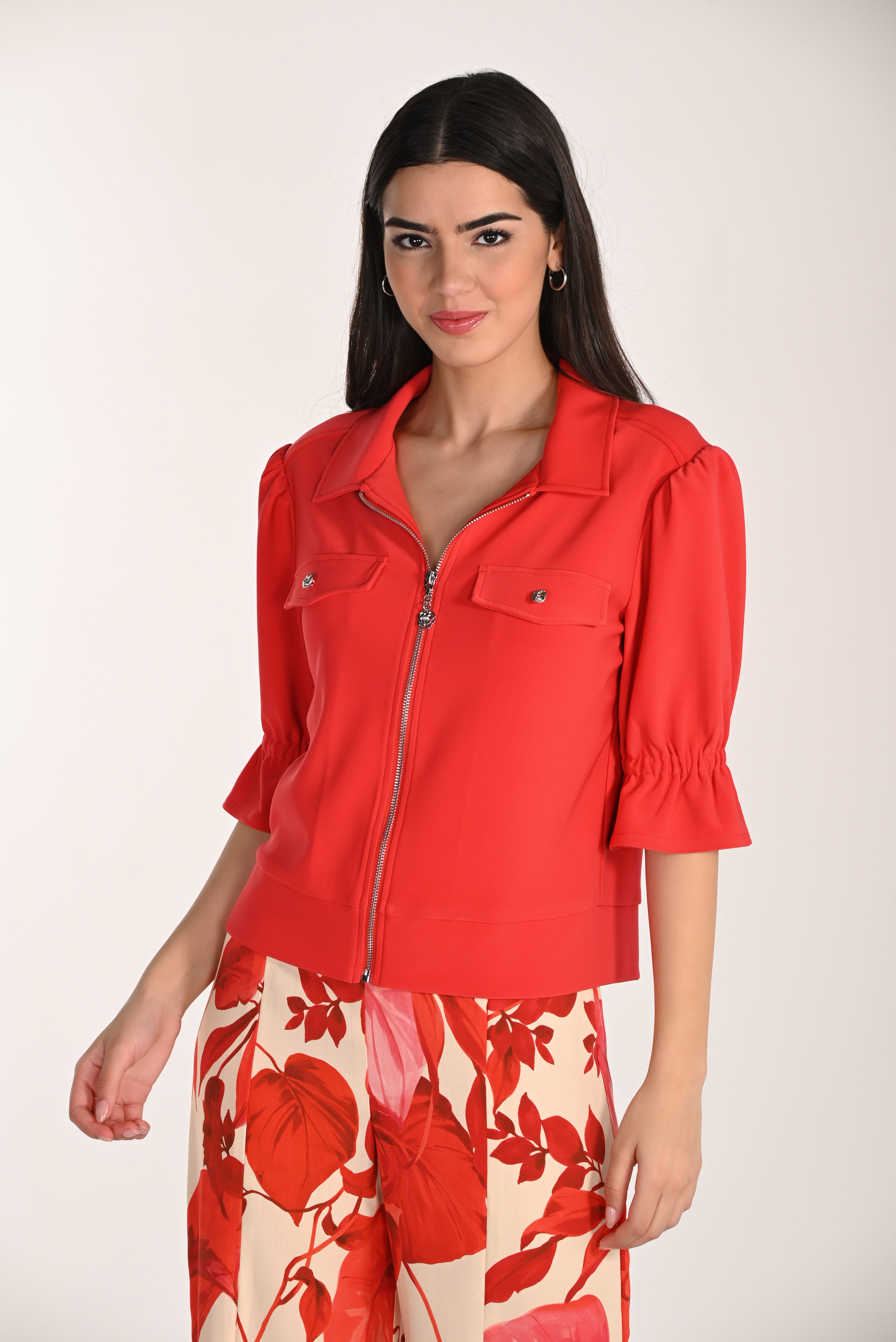 Zip Front Short Sleeve Jacket (266045)