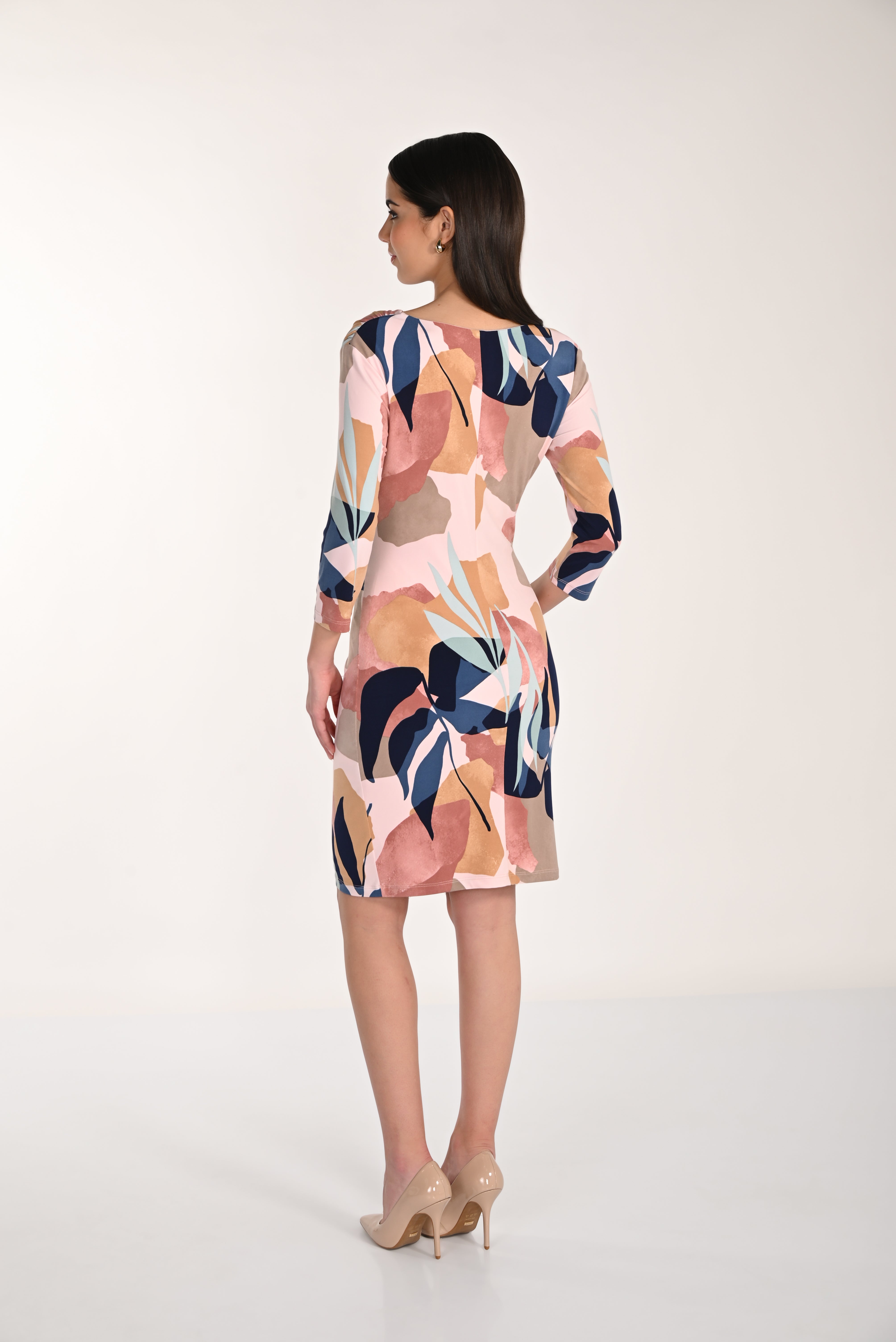 Printed 3/4 Sleeve Dress (266133)