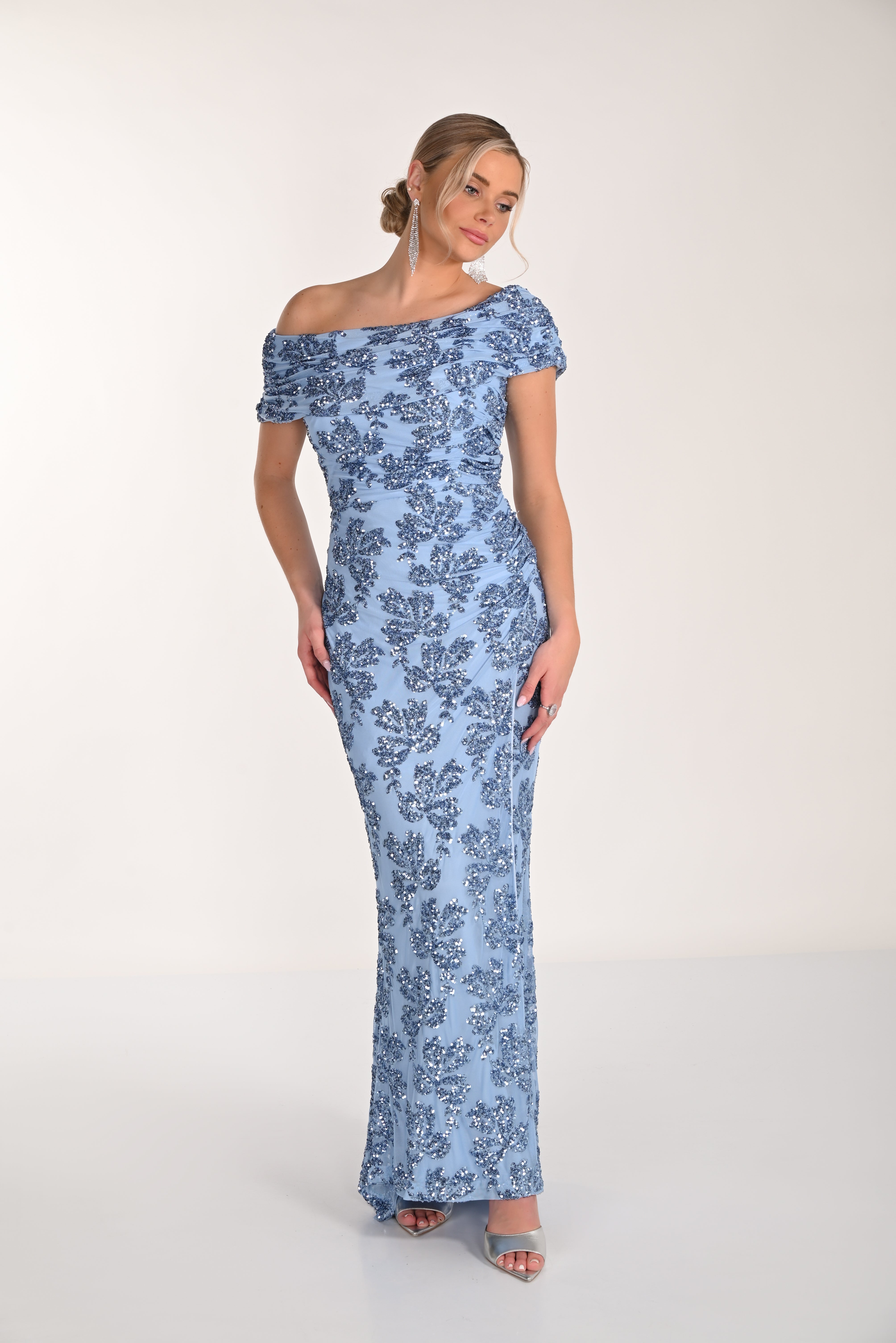 Sequined Off The Shoulder Gown (FL0210)