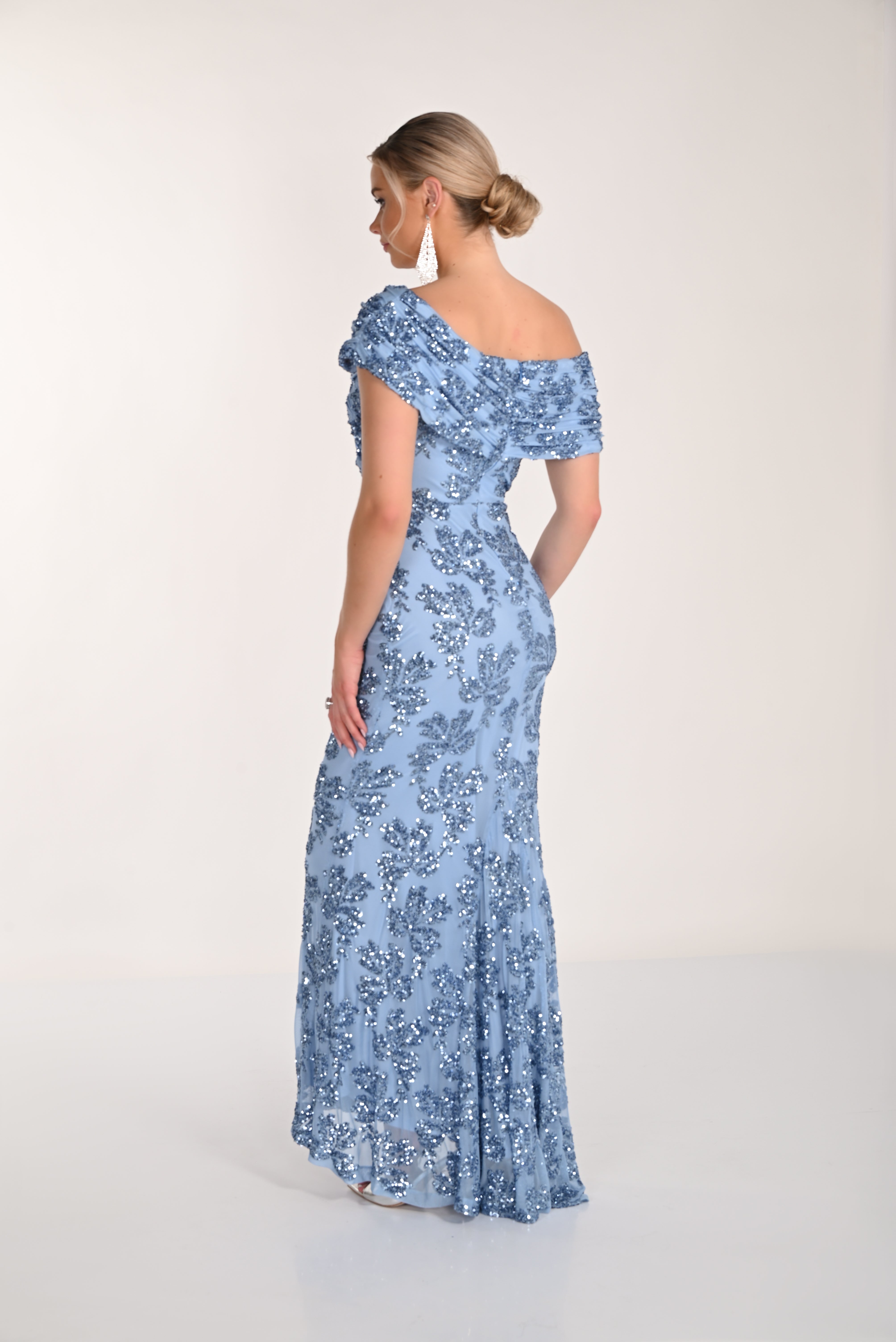 Sequined Off The Shoulder Gown (FL0210)