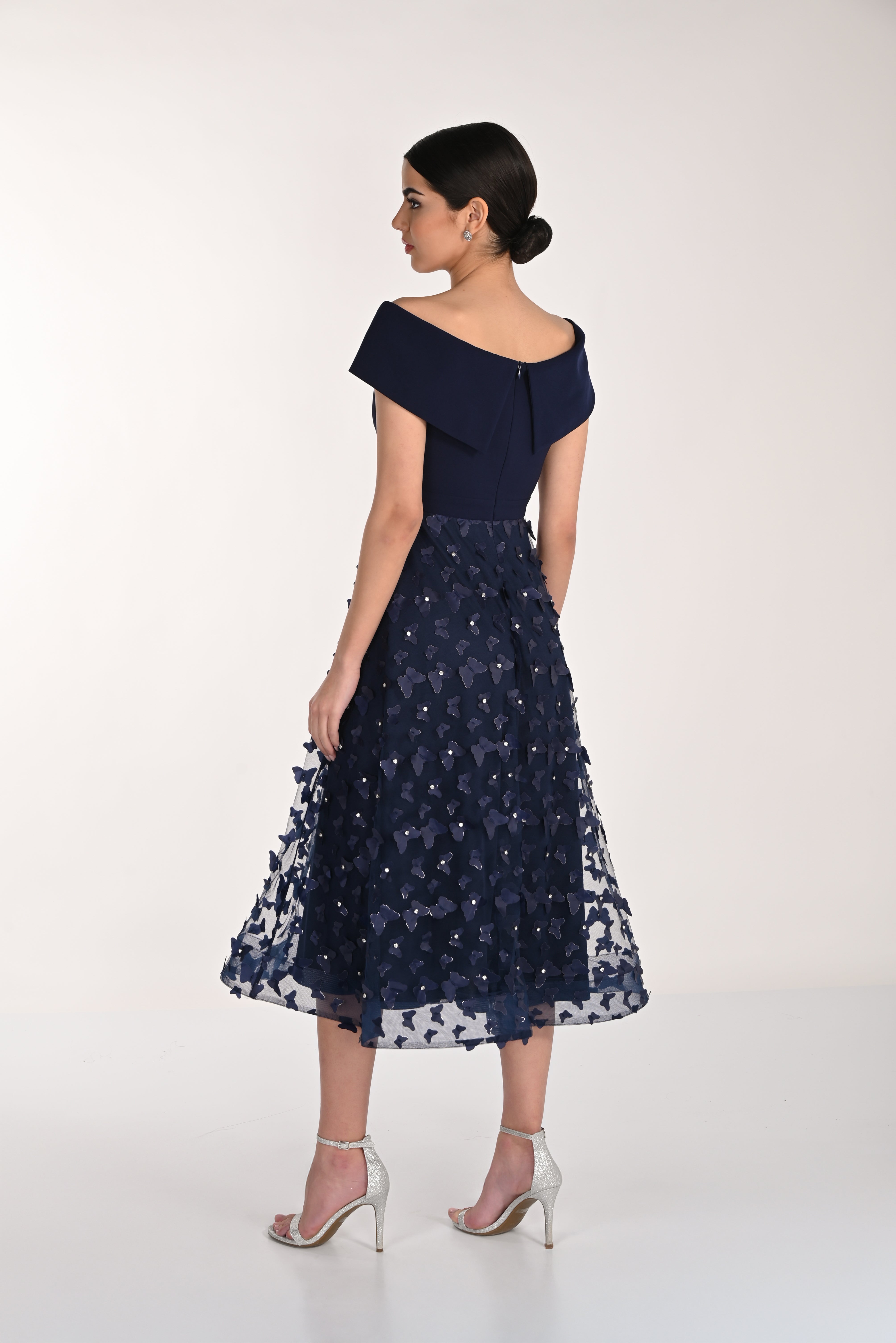 Off The Shoulder Floral Skirt Cocktail Dress (FL0180)