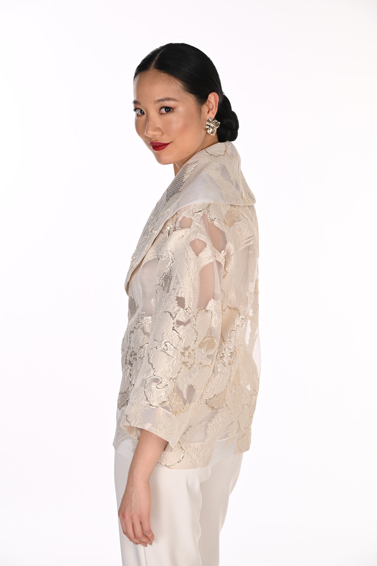 Floral Print Gold Jacket (FL0227)