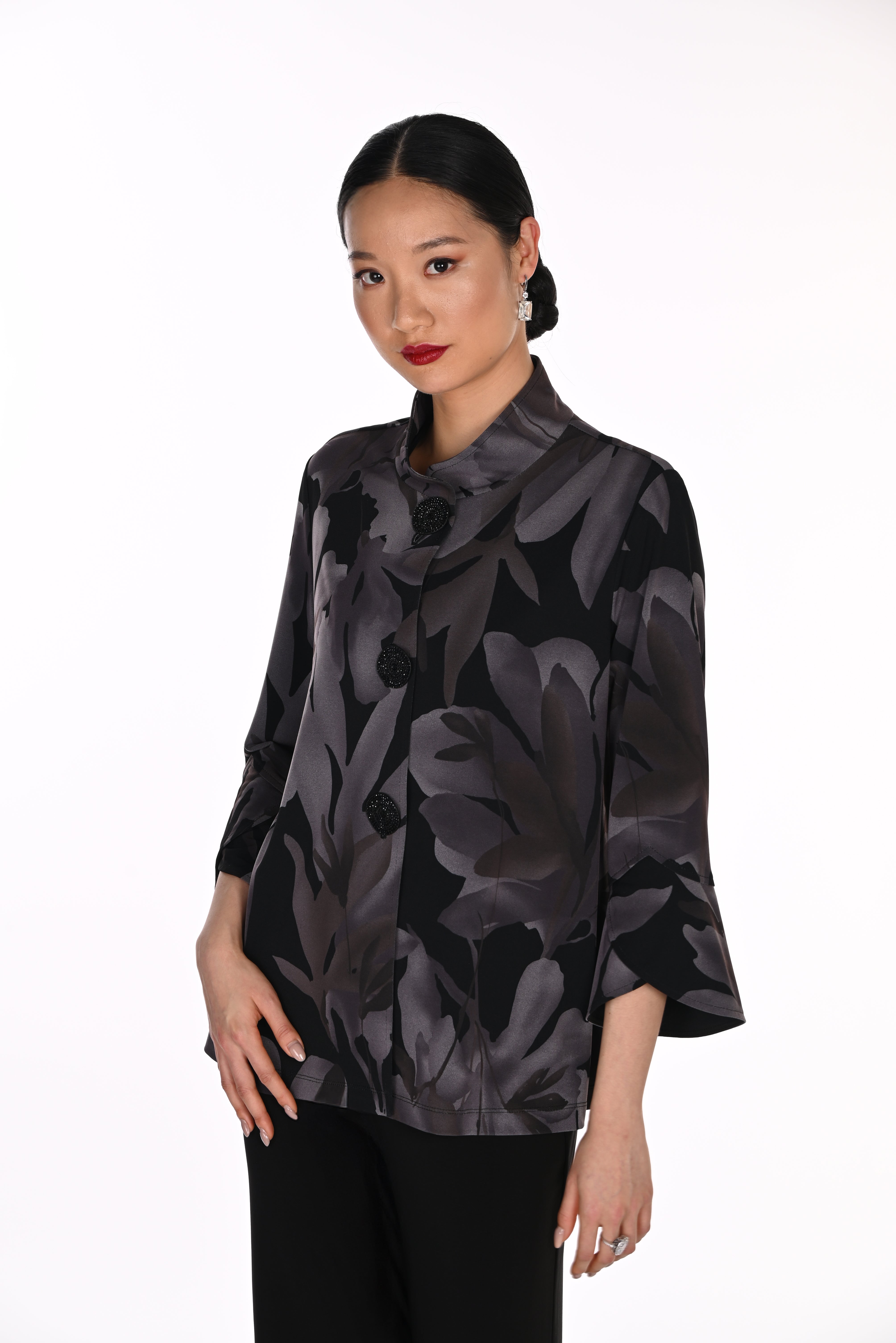 3/4 Bell Sleeve Printed Jacket (FL0218)