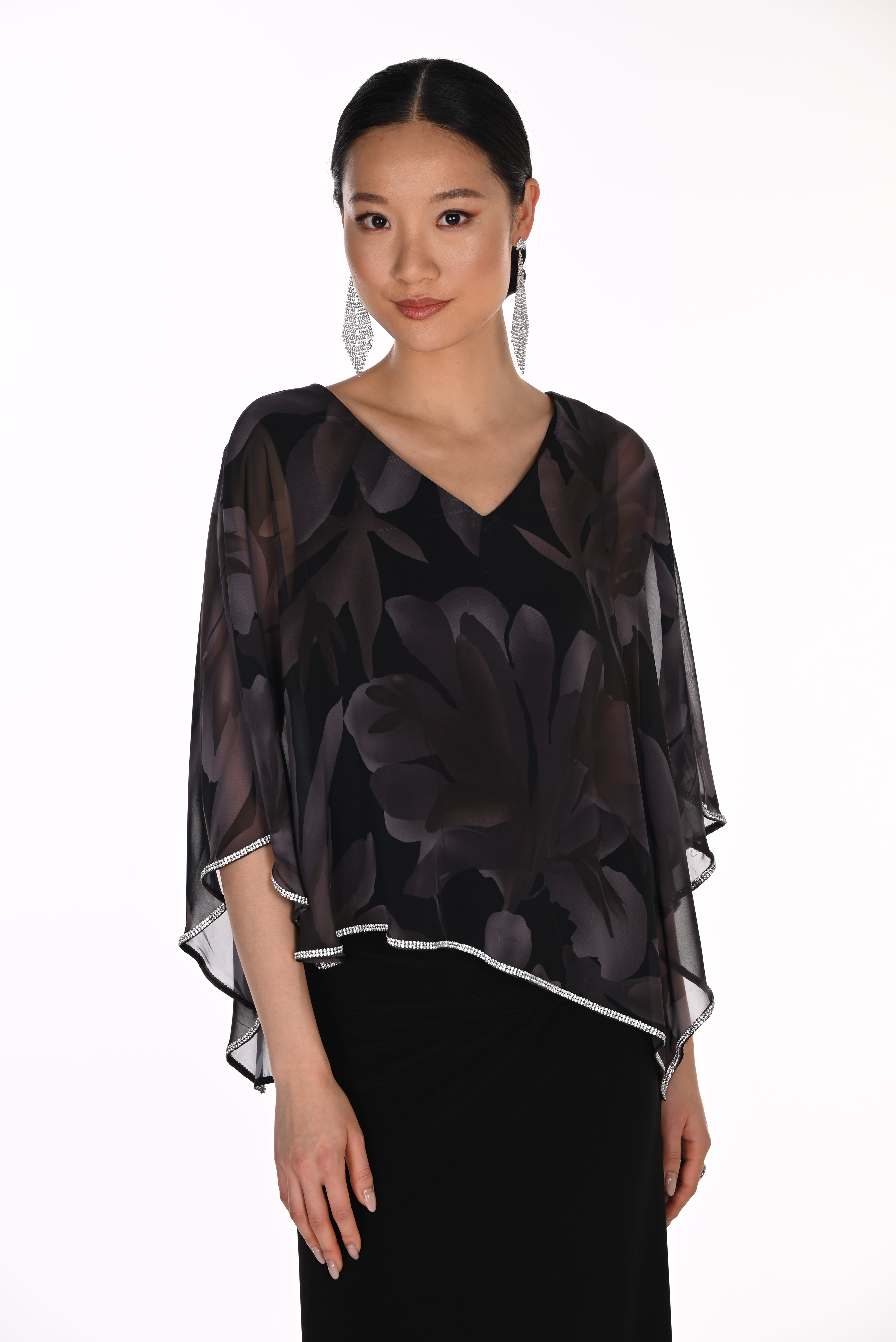 Embellished Floral Overlay Top (FL0223)