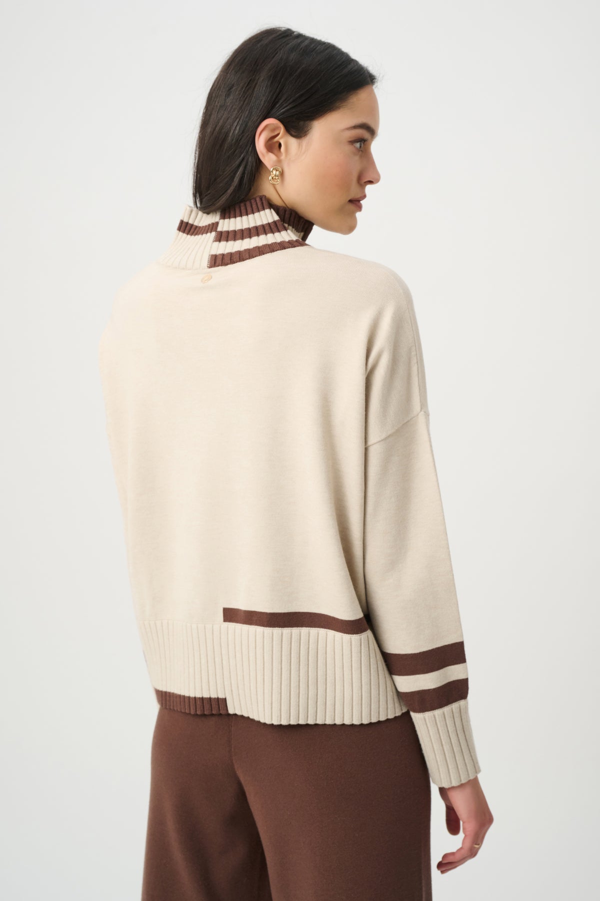 Striped Mock Neck Sweater (271902)