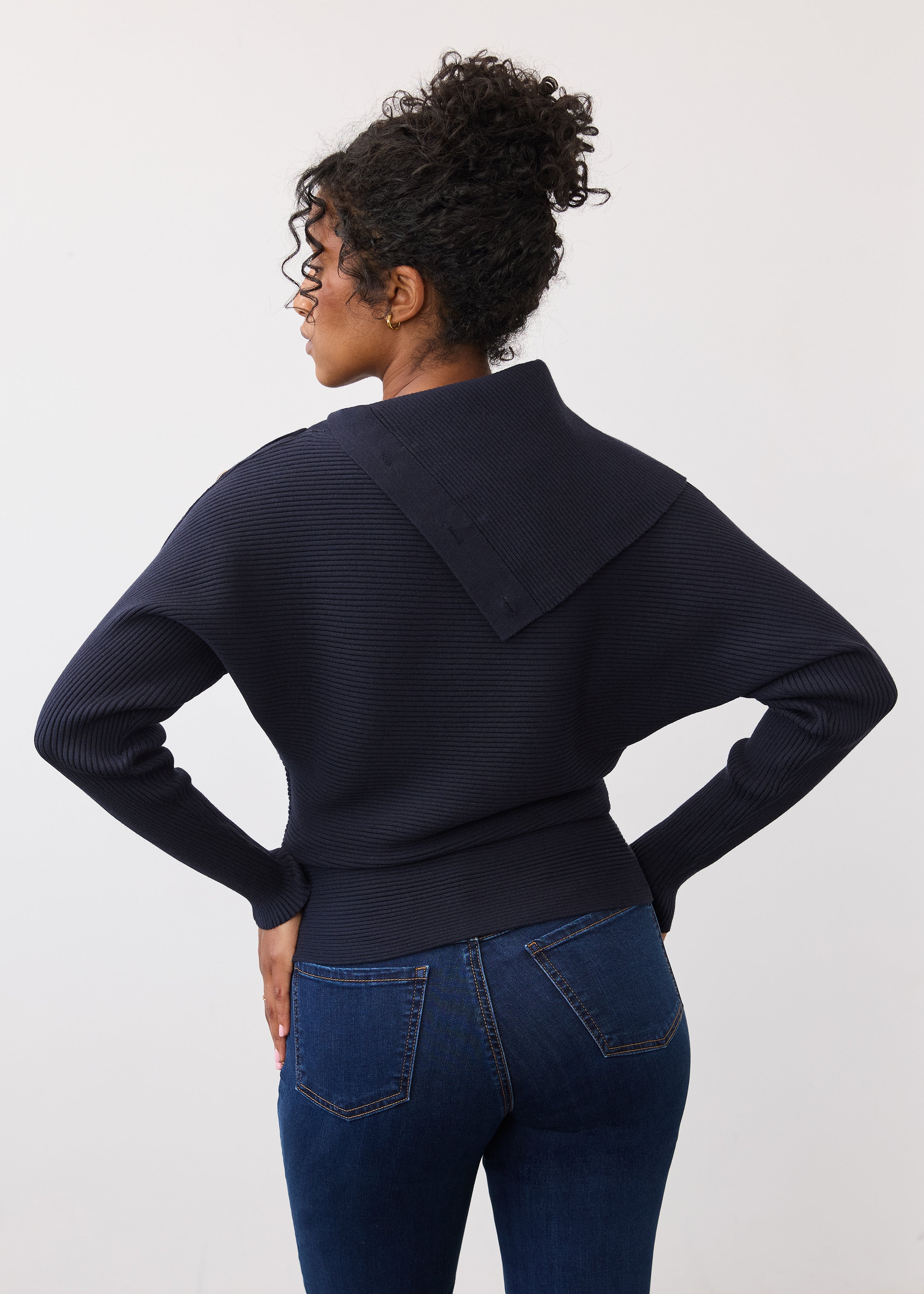 Envelope Collar Sweater (1051885)