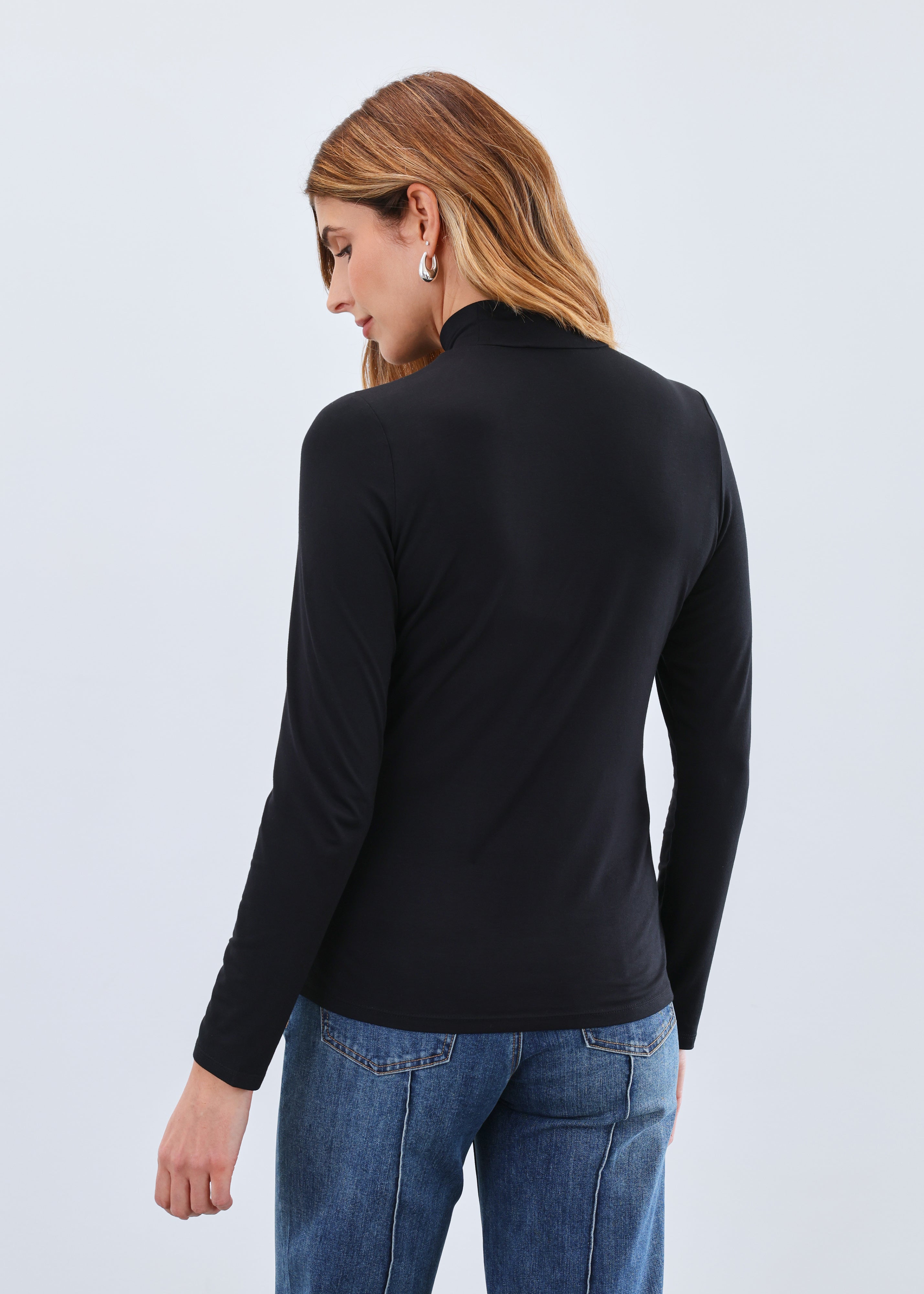 Long Sleeve Mock Neck Top (3056756)