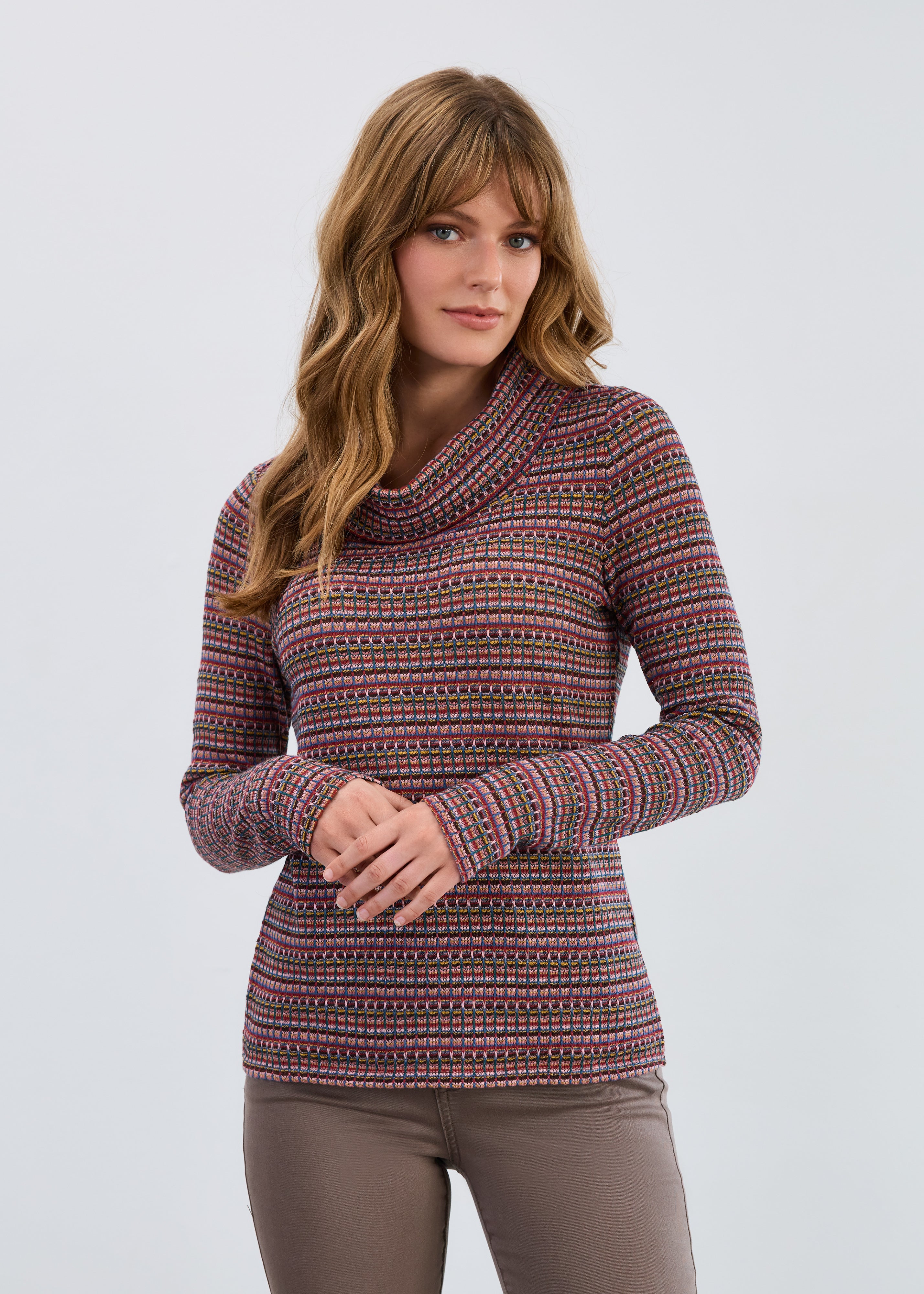 Long Sleeve Cowl Neck Top (3121305)