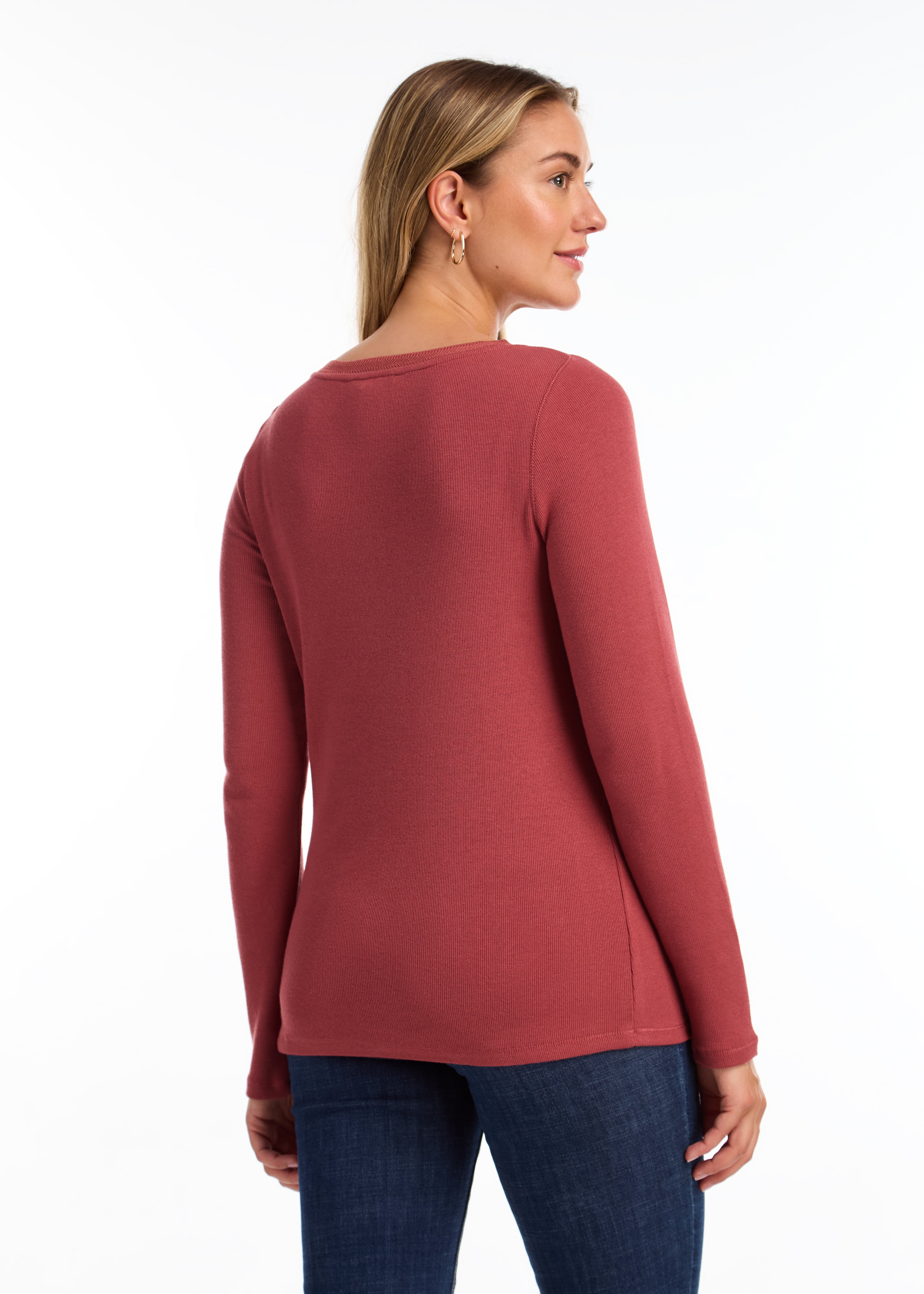 Long Sleeve Boat Neck Top (3259161F25)
