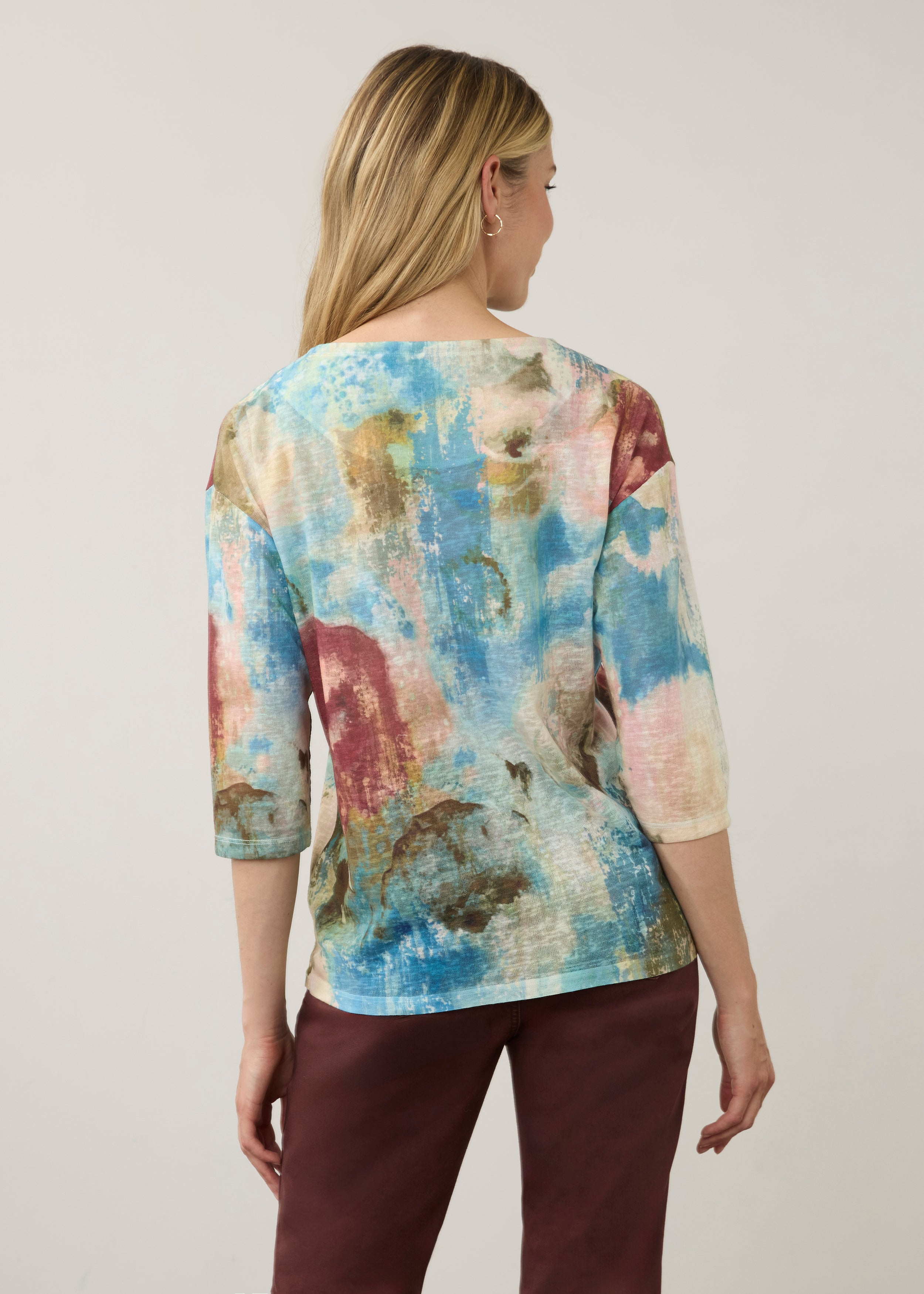 Drop Shoulder 3/4 Sleeve Top (3279451)