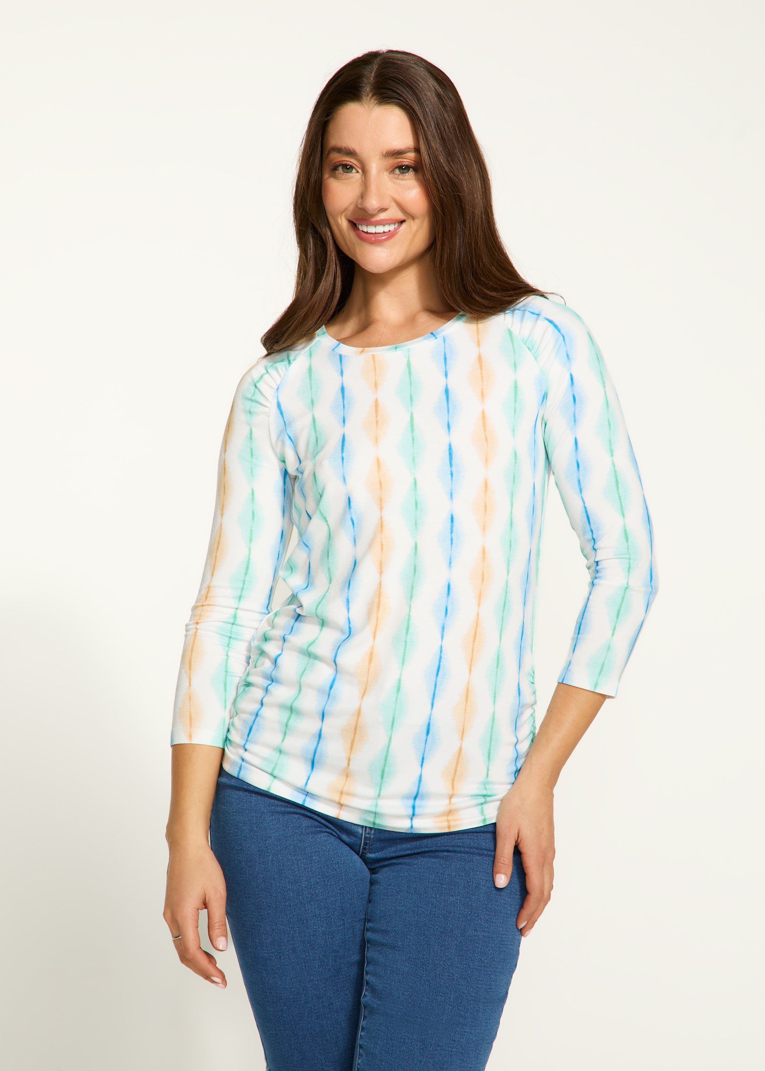 3/4 Sleeve Scoop Neck Top (3331756)