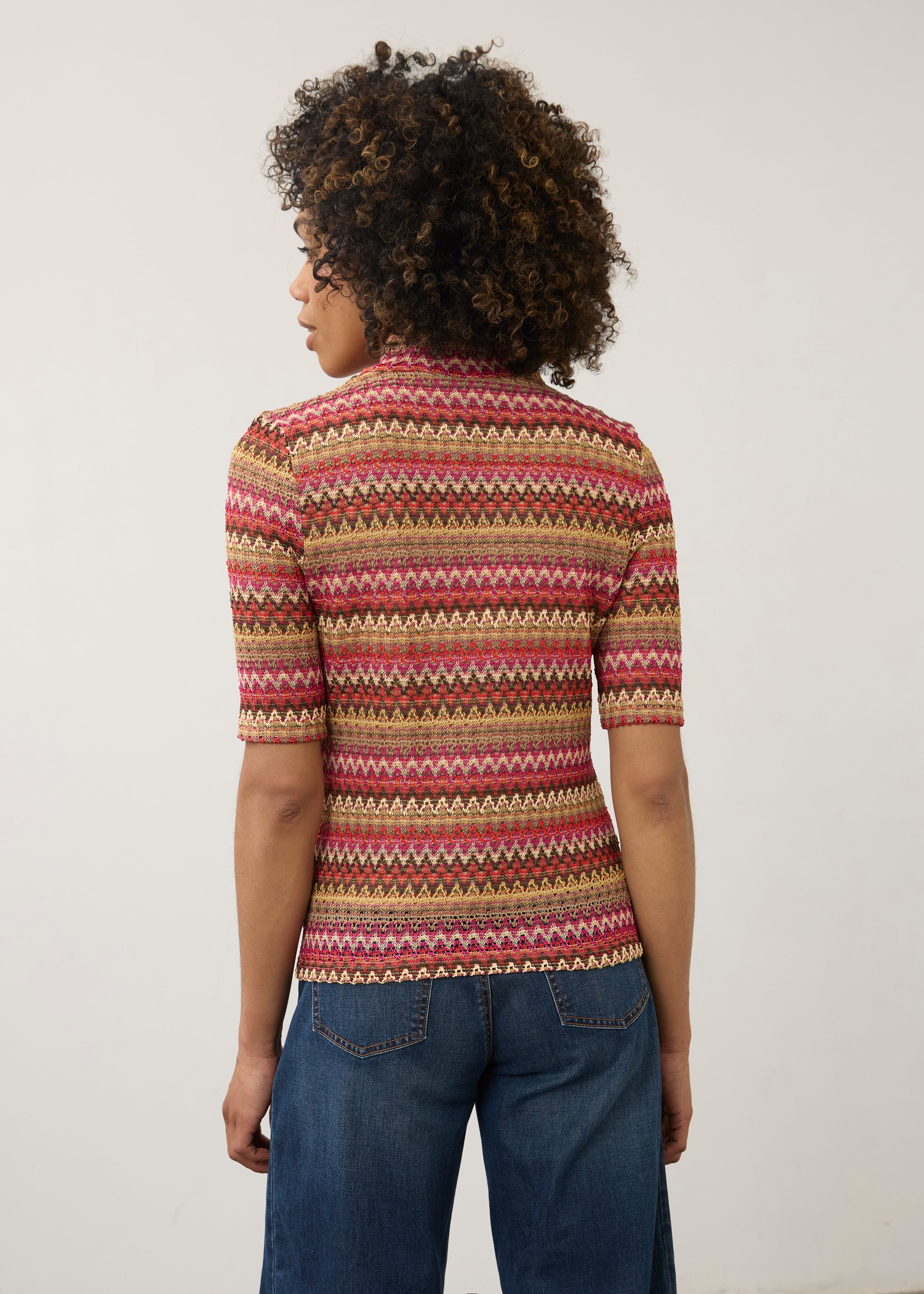 Elbow Sleeve Mock Neck Top (3521192)