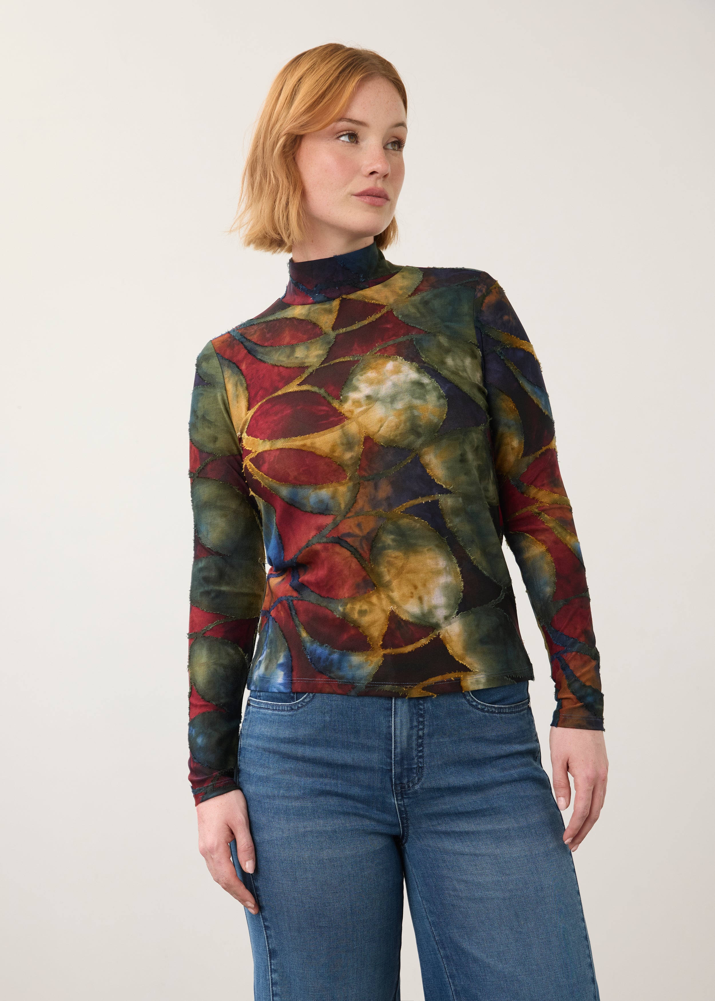 Long Sleeve Mock Neck Top (3642126)