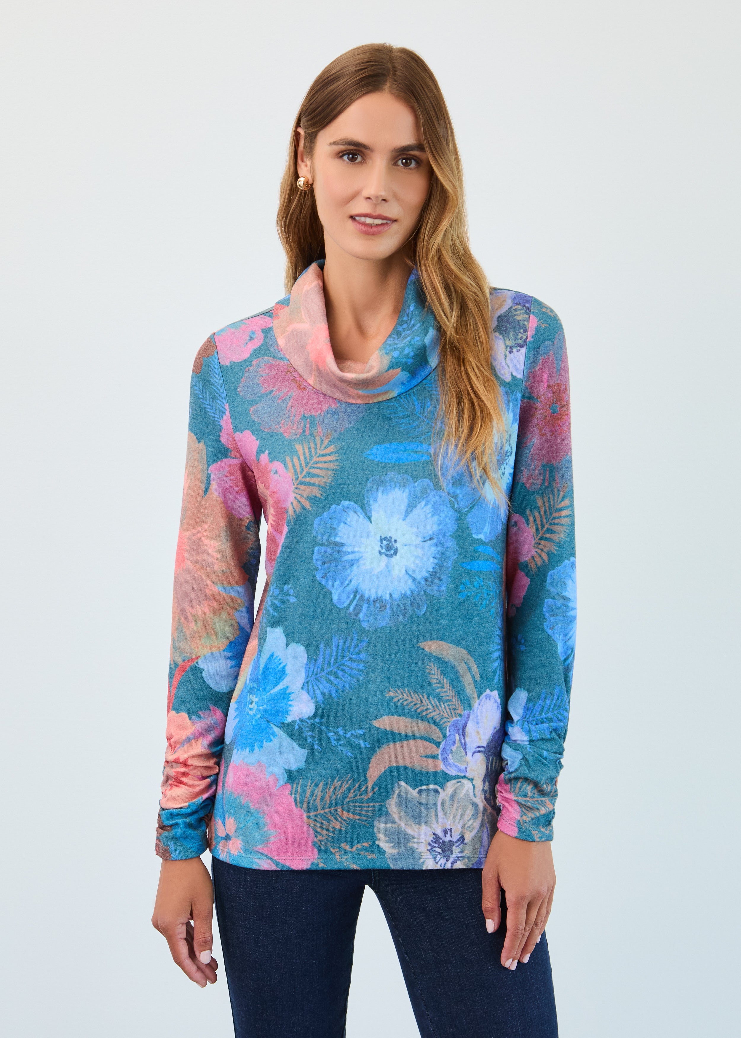 Long Sleeve Cowl Neck Top (3866742)
