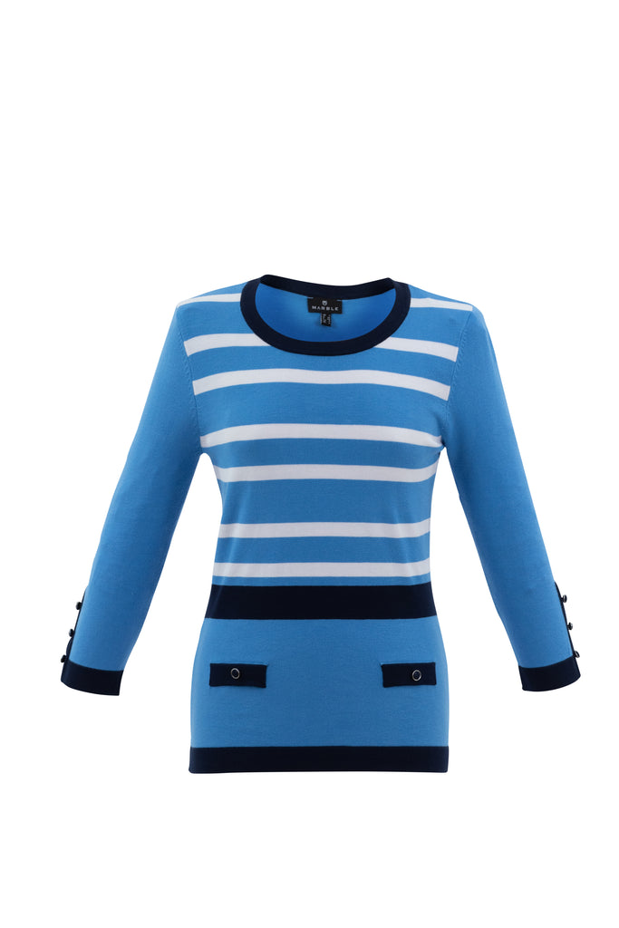 Round Next Three Color Sweater (6501)
